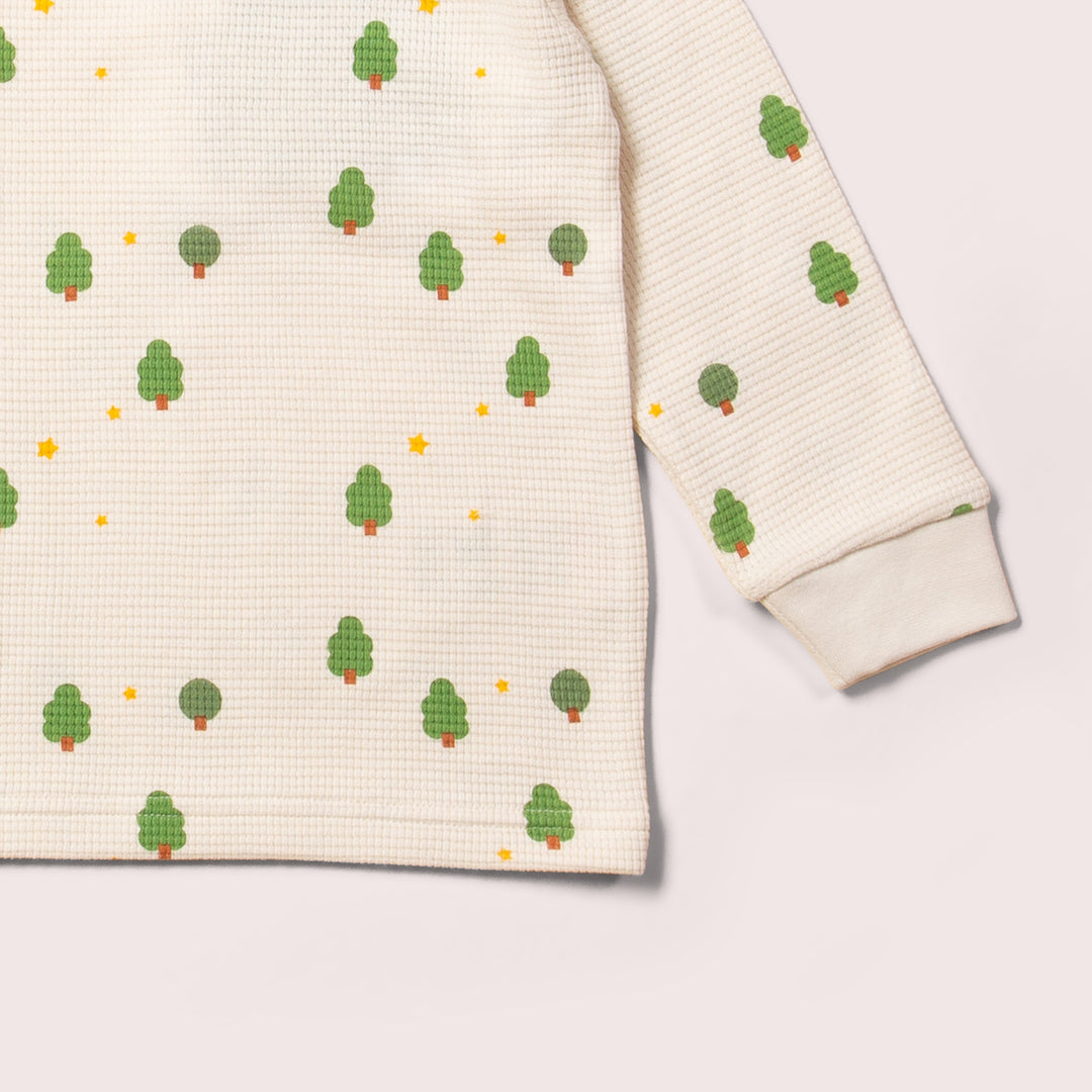 Cream Winter Trees Organic Waffle Pyjamas