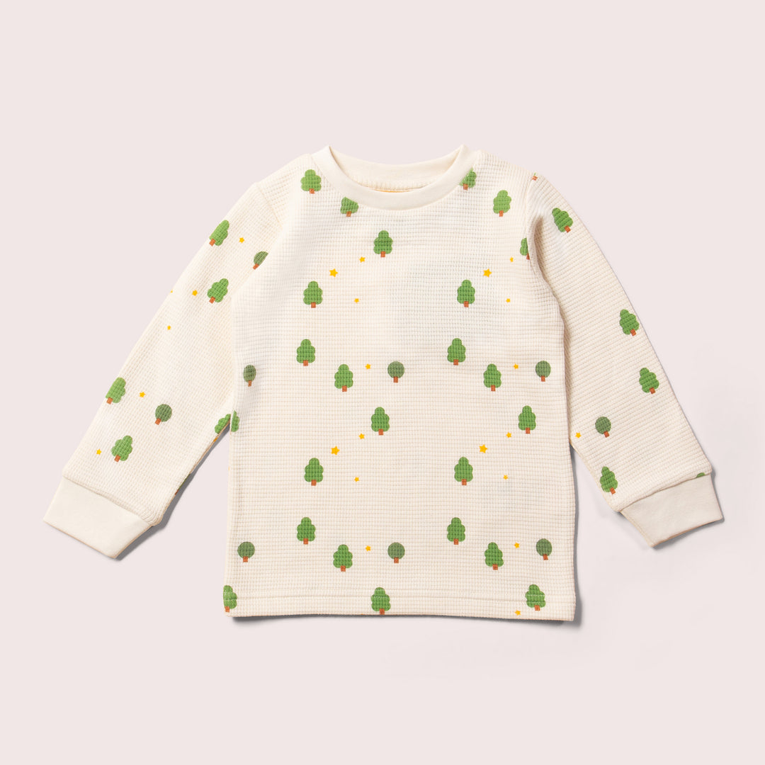 Cream Winter Trees Organic Waffle Pyjamas