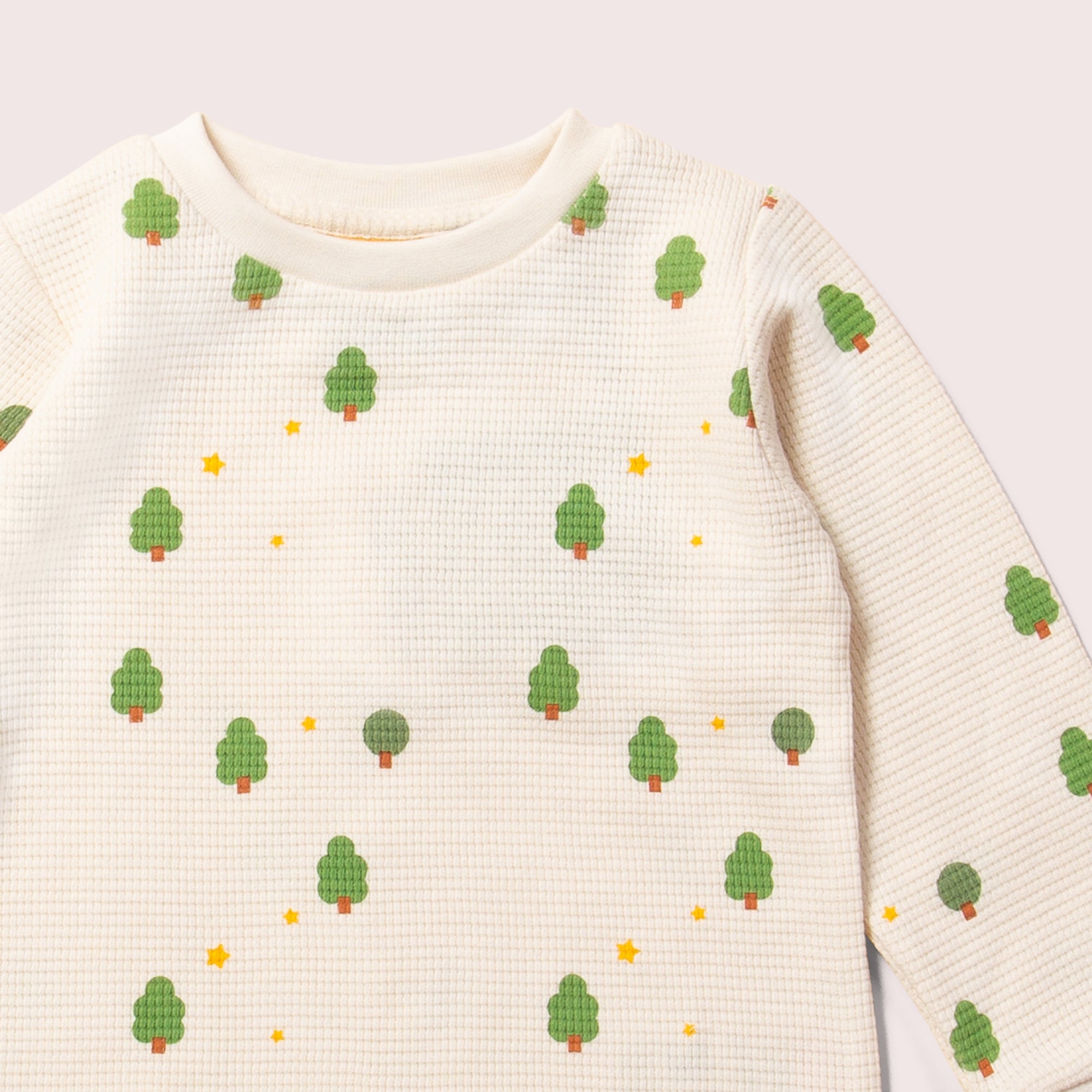 Cream Winter Trees Organic Waffle Pyjamas NOT AVAILABLE for USA/AUS/CAN