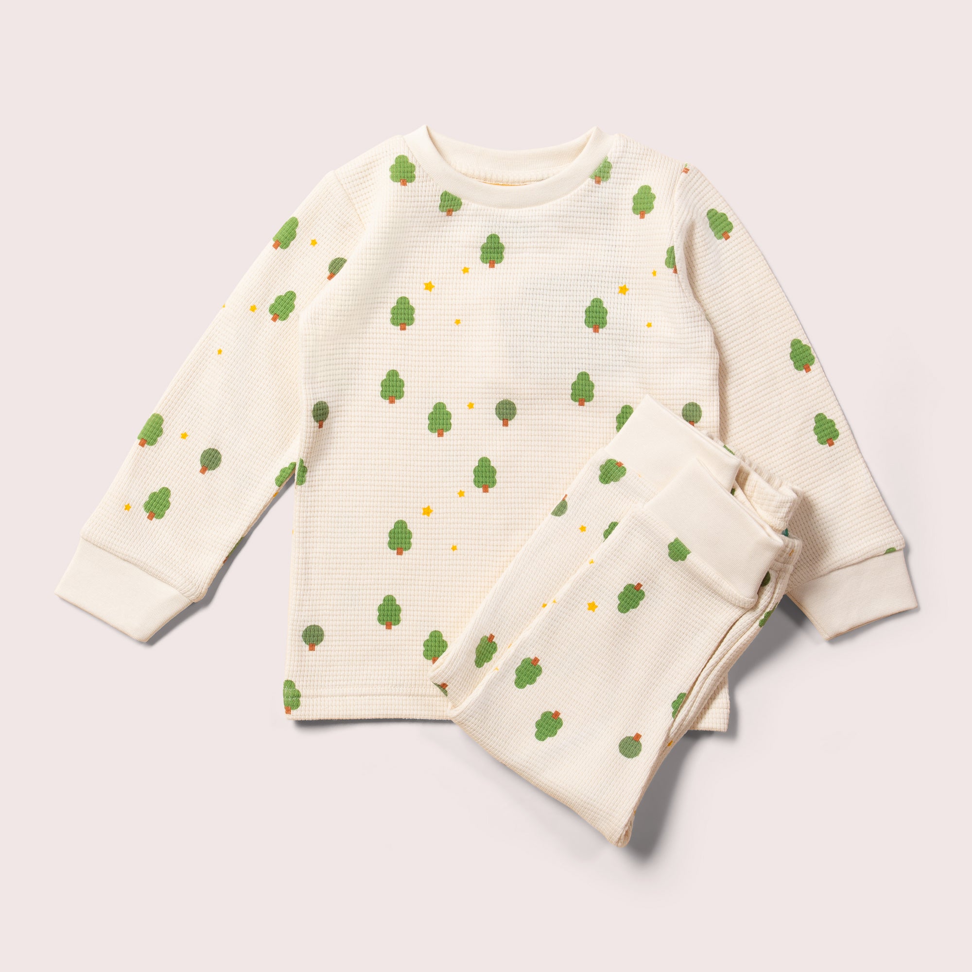 Cream Winter Trees Organic Waffle Pyjamas NOT AVAILABLE for USA/AUS/CAN
