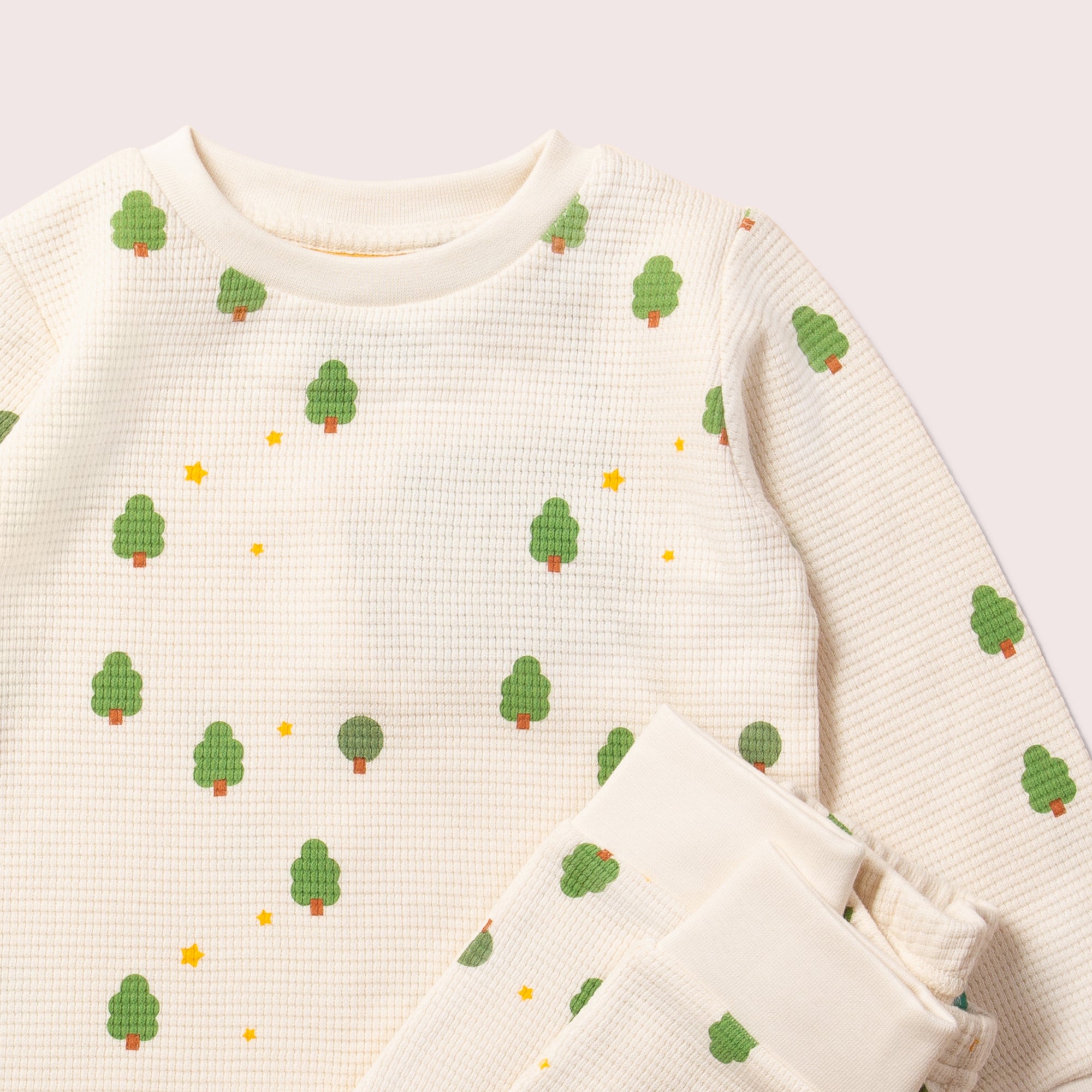 Cream Winter Trees Organic Waffle Pyjamas NOT AVAILABLE for USA/AUS/CAN