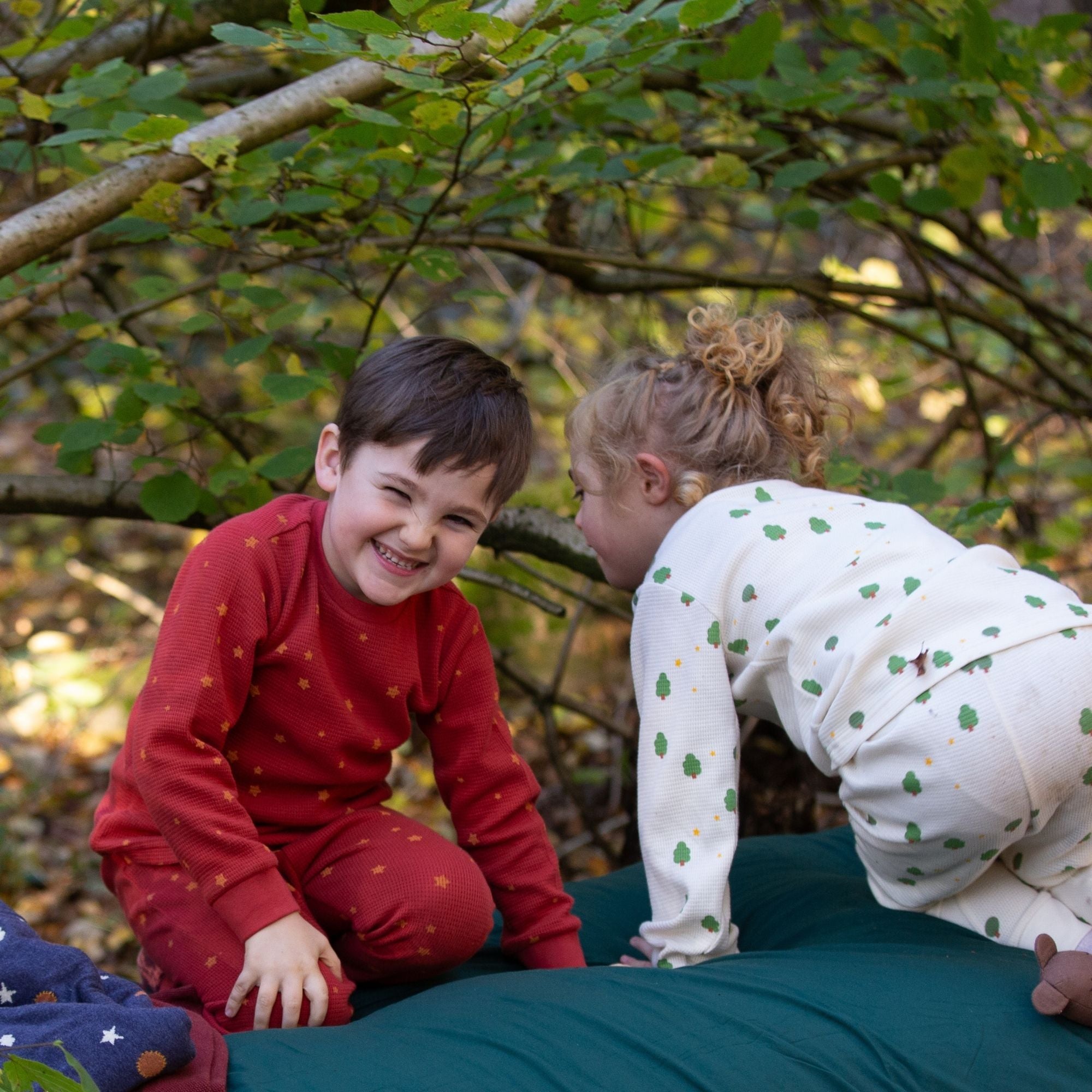 Cream Winter Trees Organic Waffle Pyjamas NOT AVAILABLE for USA/AUS/CAN