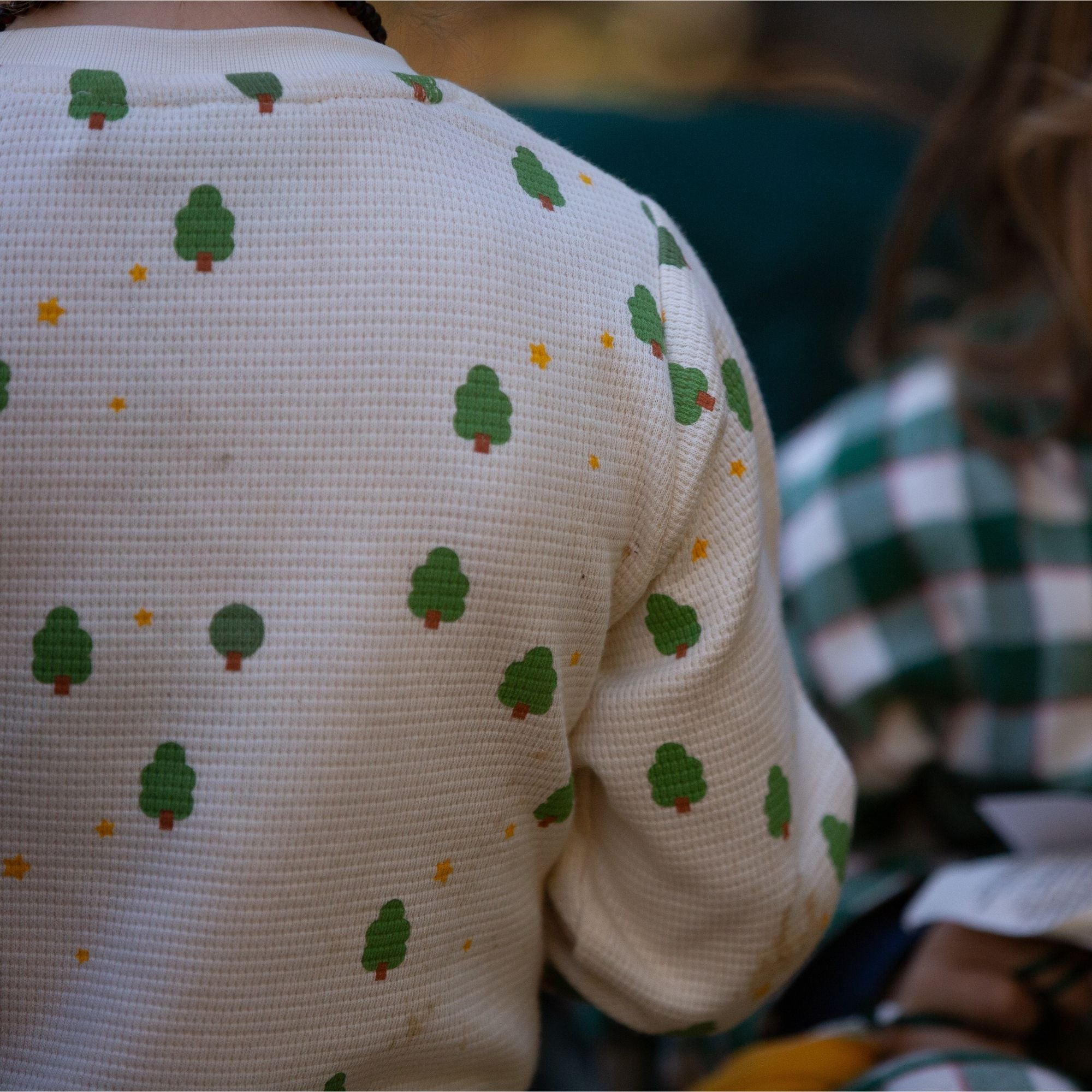 Cream Winter Trees Organic Waffle Pyjamas NOT AVAILABLE for USA/AUS/CAN