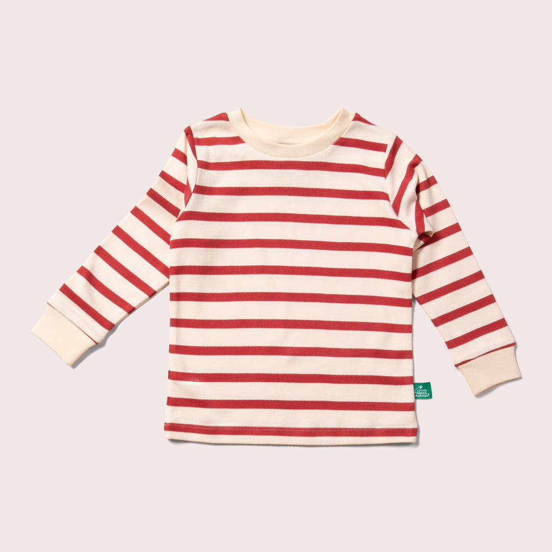 Stripes Forever Soft Red Organic Pyjamas