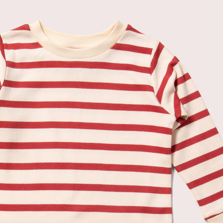 Stripes Forever Soft Red Organic Pyjamas