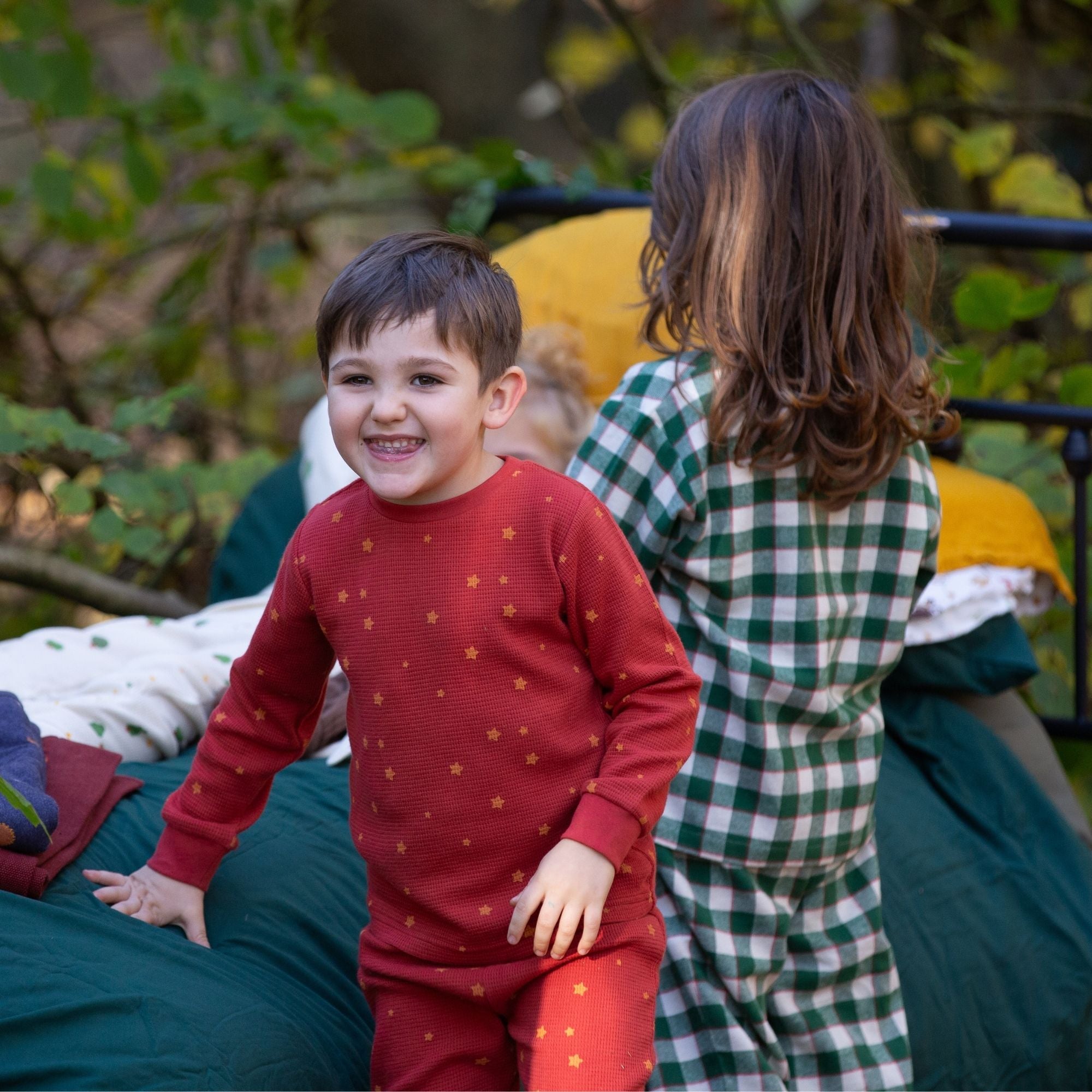 Hazelnut Stars Organic Waffle Pyjamas NOT AVAILABLE for USA/AUS/CAN