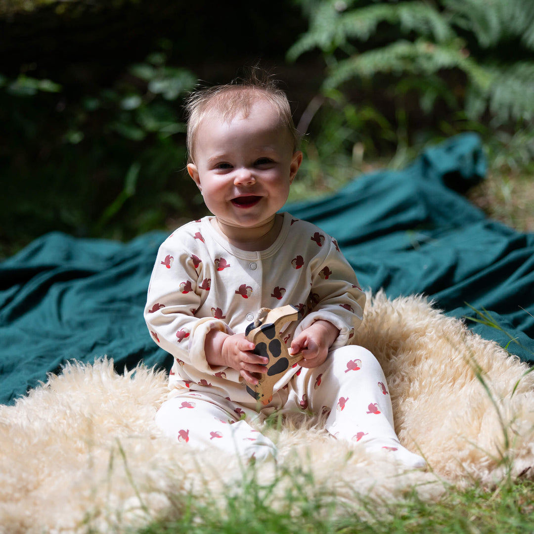 Little Robin Organic Babygrow Cream / 12-18m
