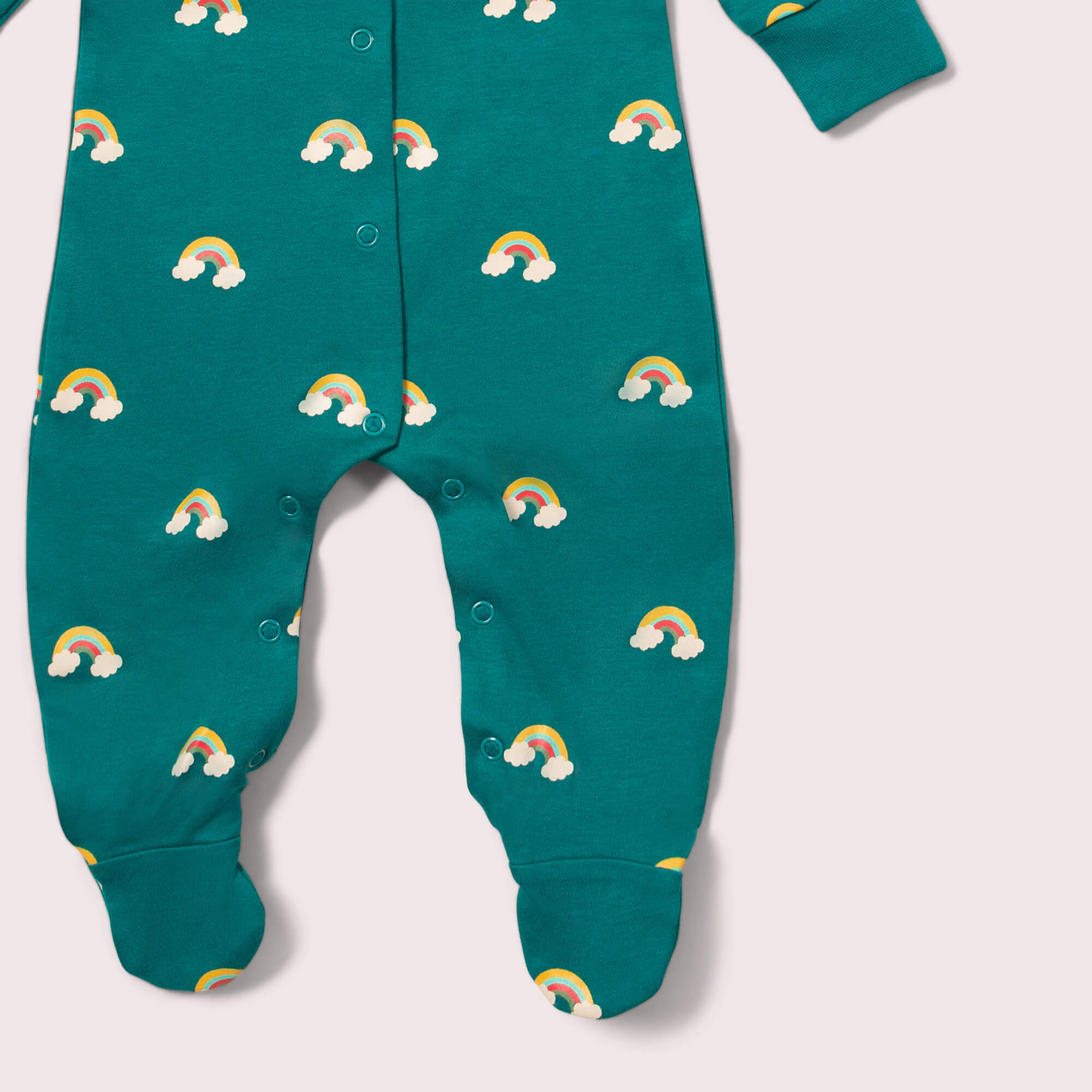 Turquoise Rainbows Organic Babygrow