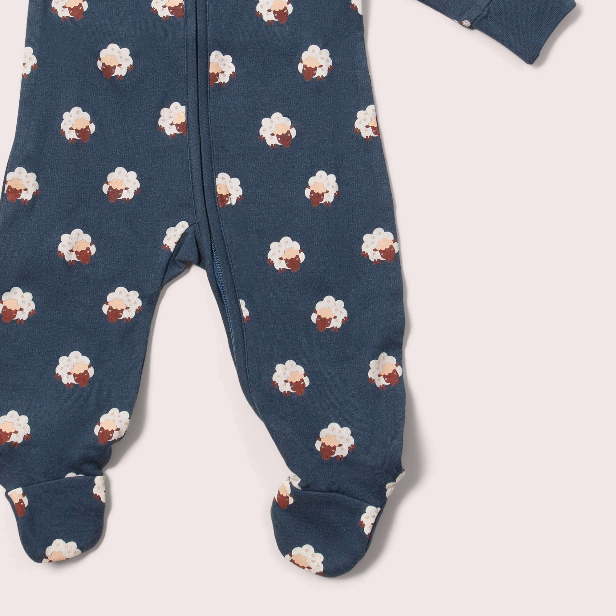Sleeping Sheep Zip Organic Babygrow