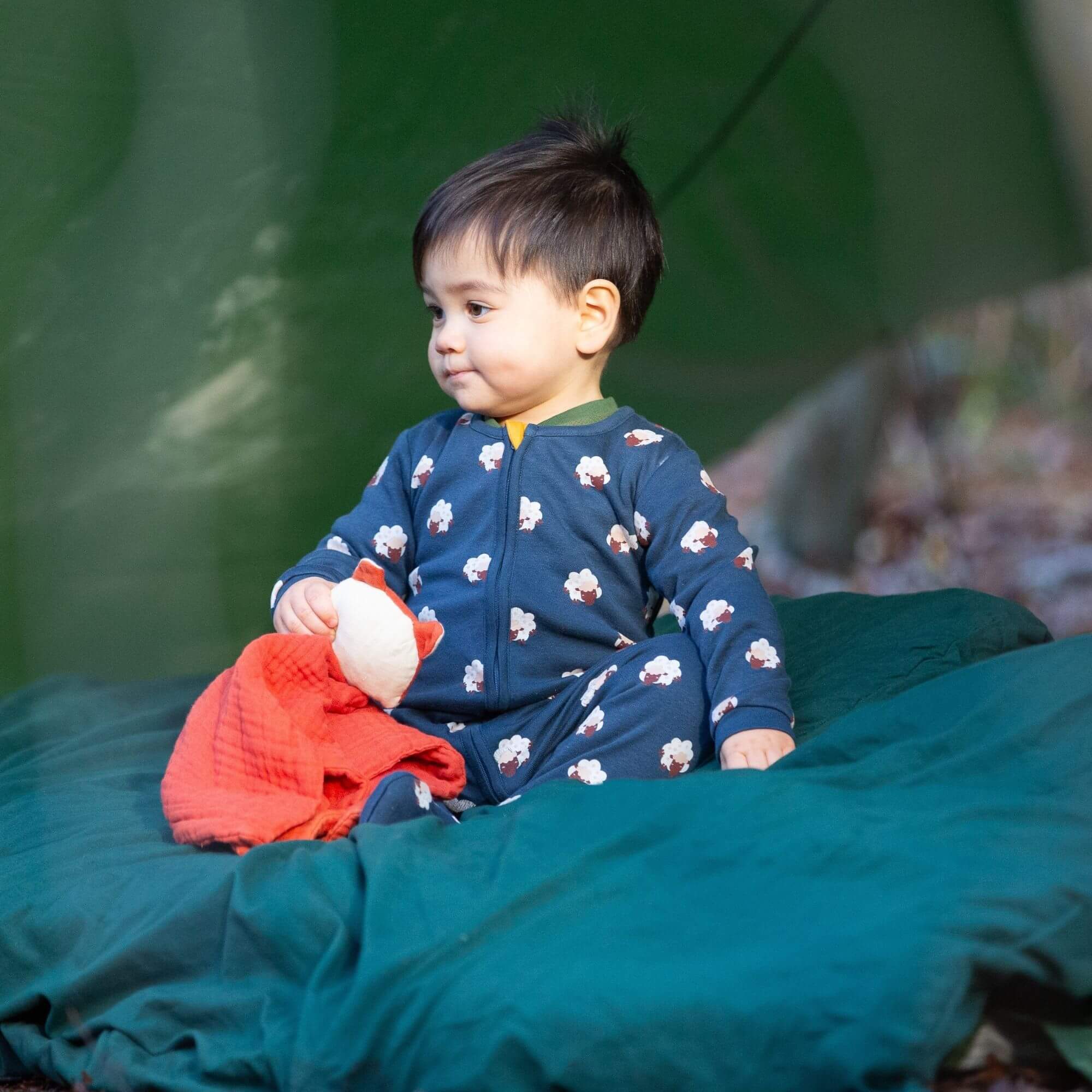 Sleeping Sheep Zip Organic Babygrow