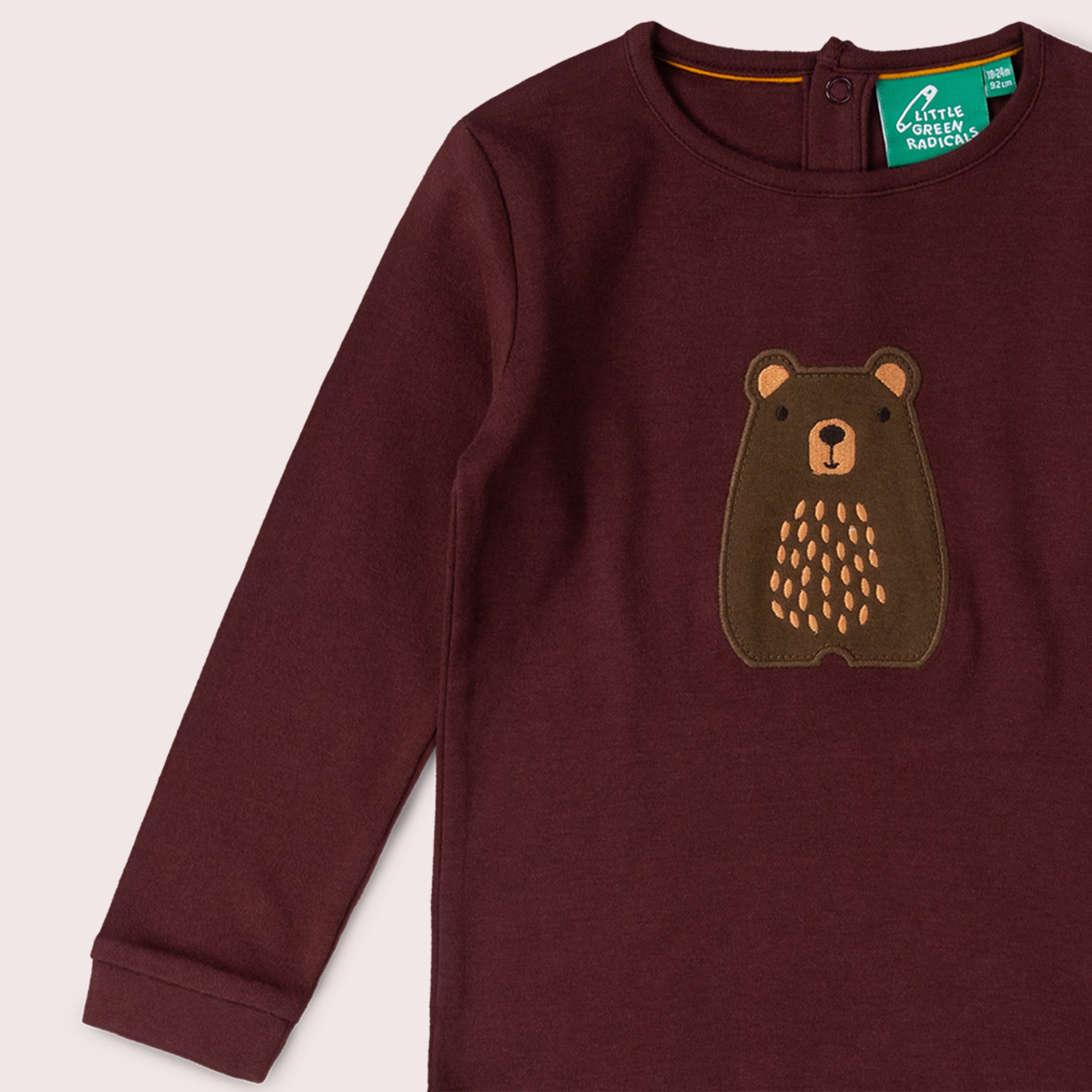 Teddy Bear Applique Long Sleeve T-Shirt