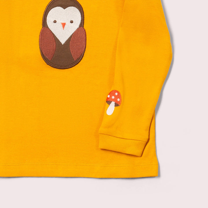 Brown Owl Applique Long Sleeve T-Shirt