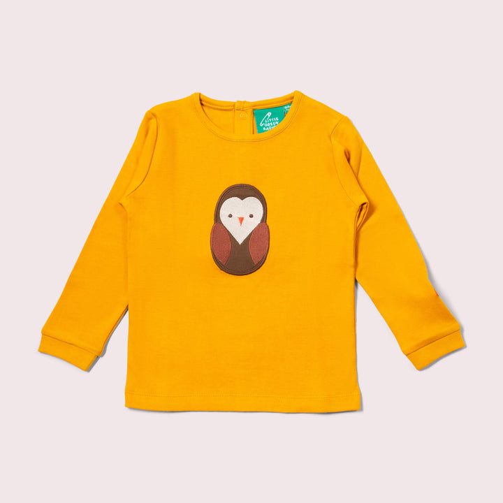 Brown Owl Applique Long Sleeve T-Shirt