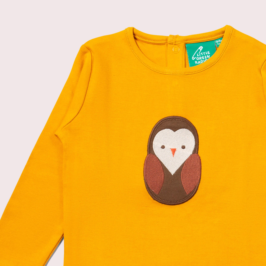 Brown Owl Applique Long Sleeve T-Shirt