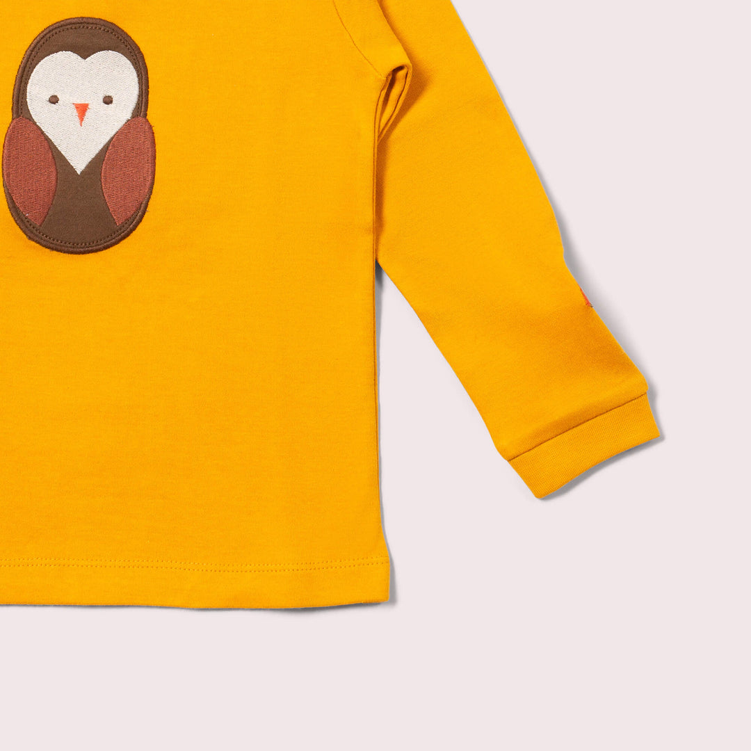 Brown Owl Applique Long Sleeve T-Shirt