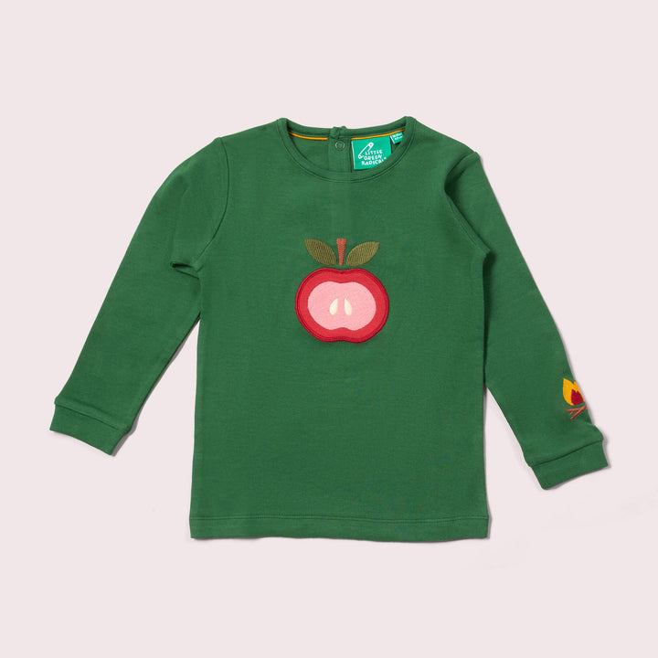 Red Apple Applique Long Sleeve T-Shirt