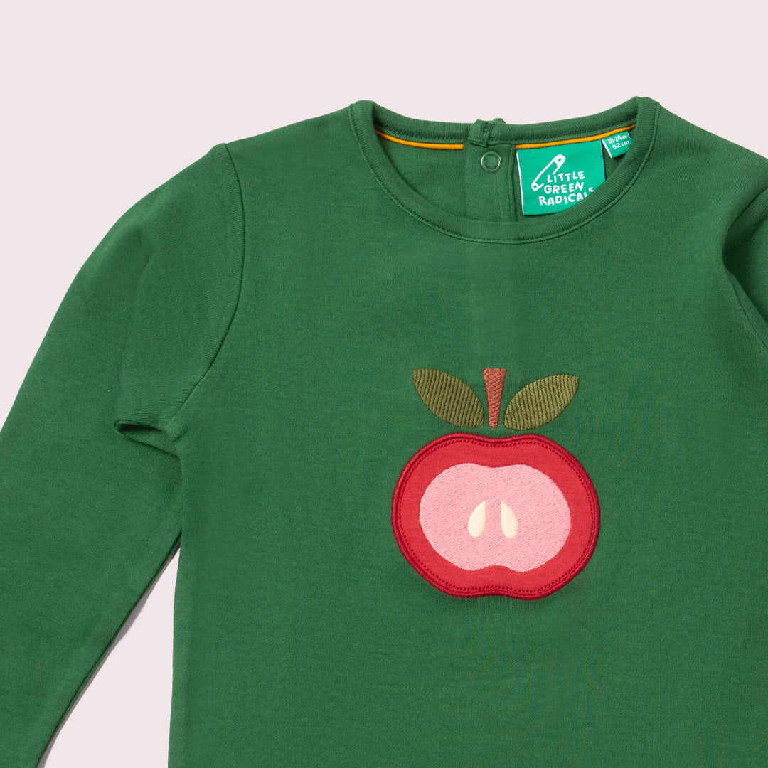 Red Apple Applique Long Sleeve T-Shirt