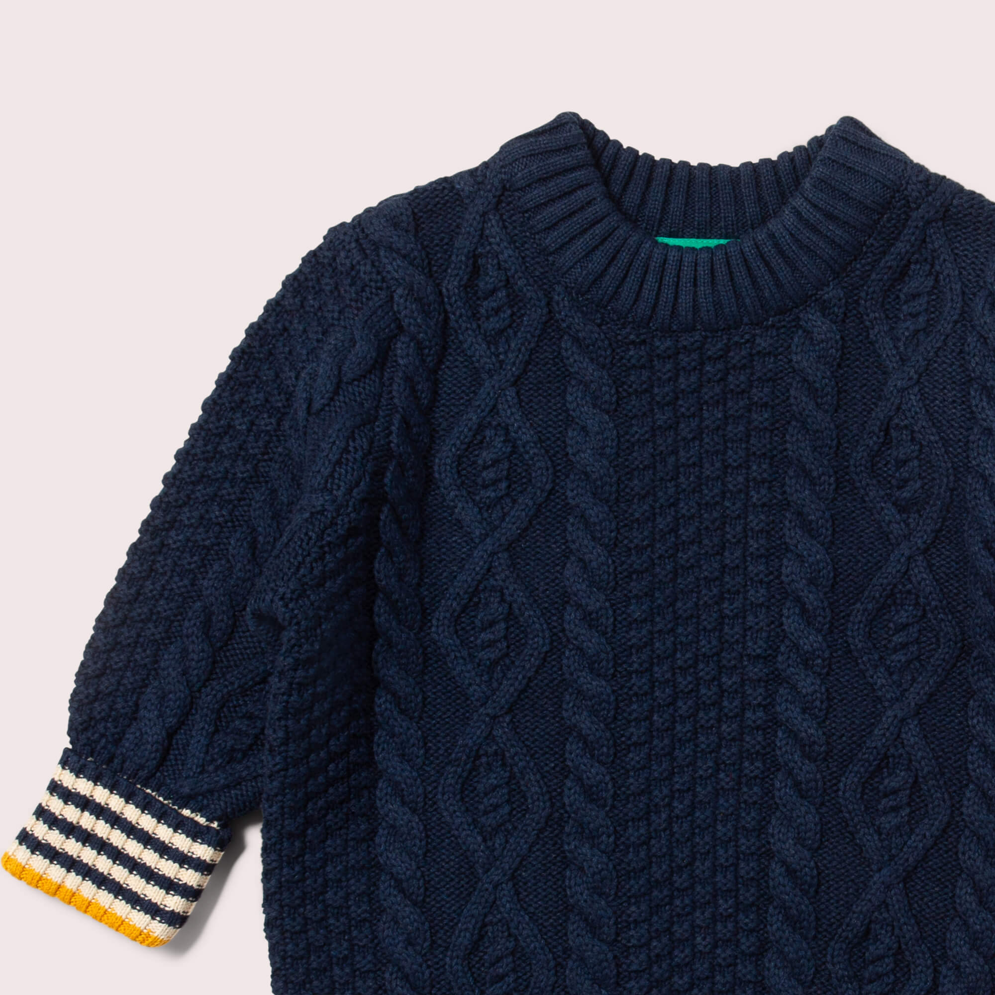 Navy Aran Knitted Jumper