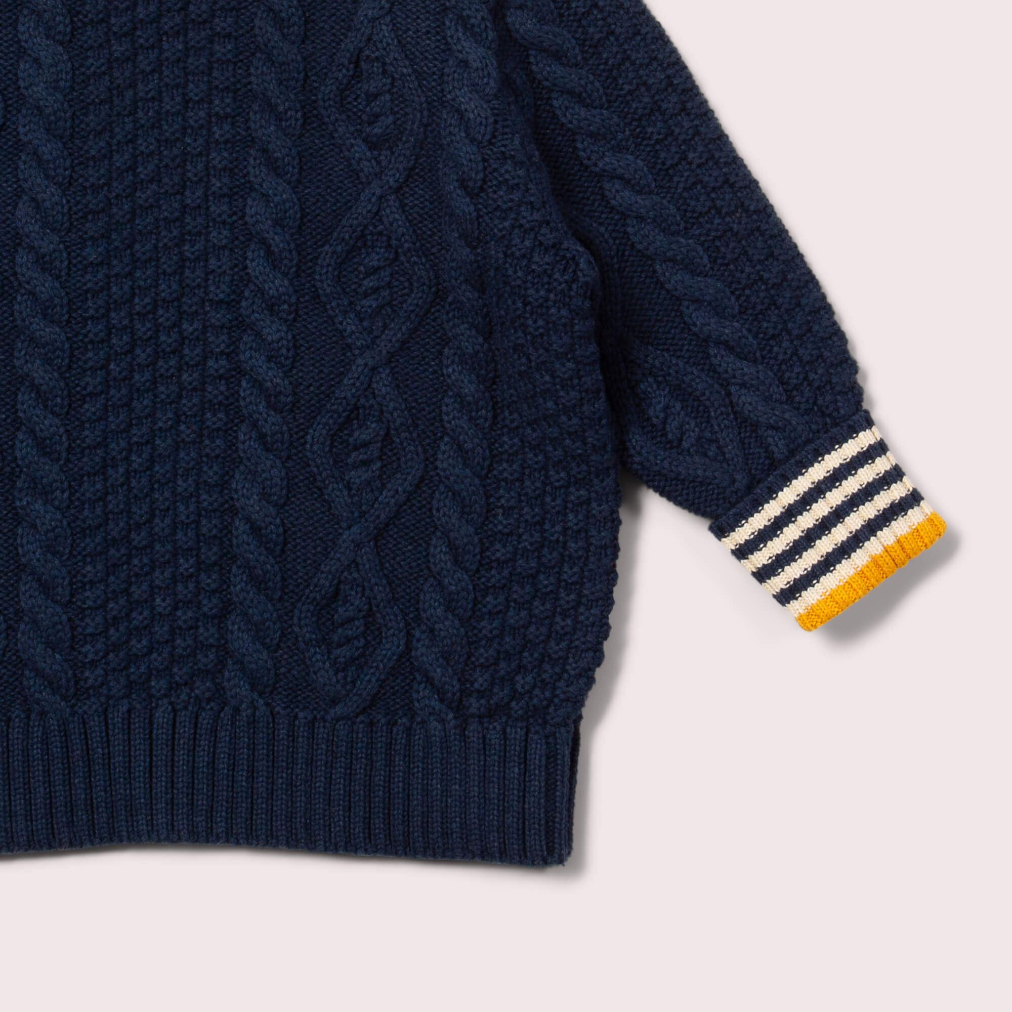 Navy Aran Knitted Jumper