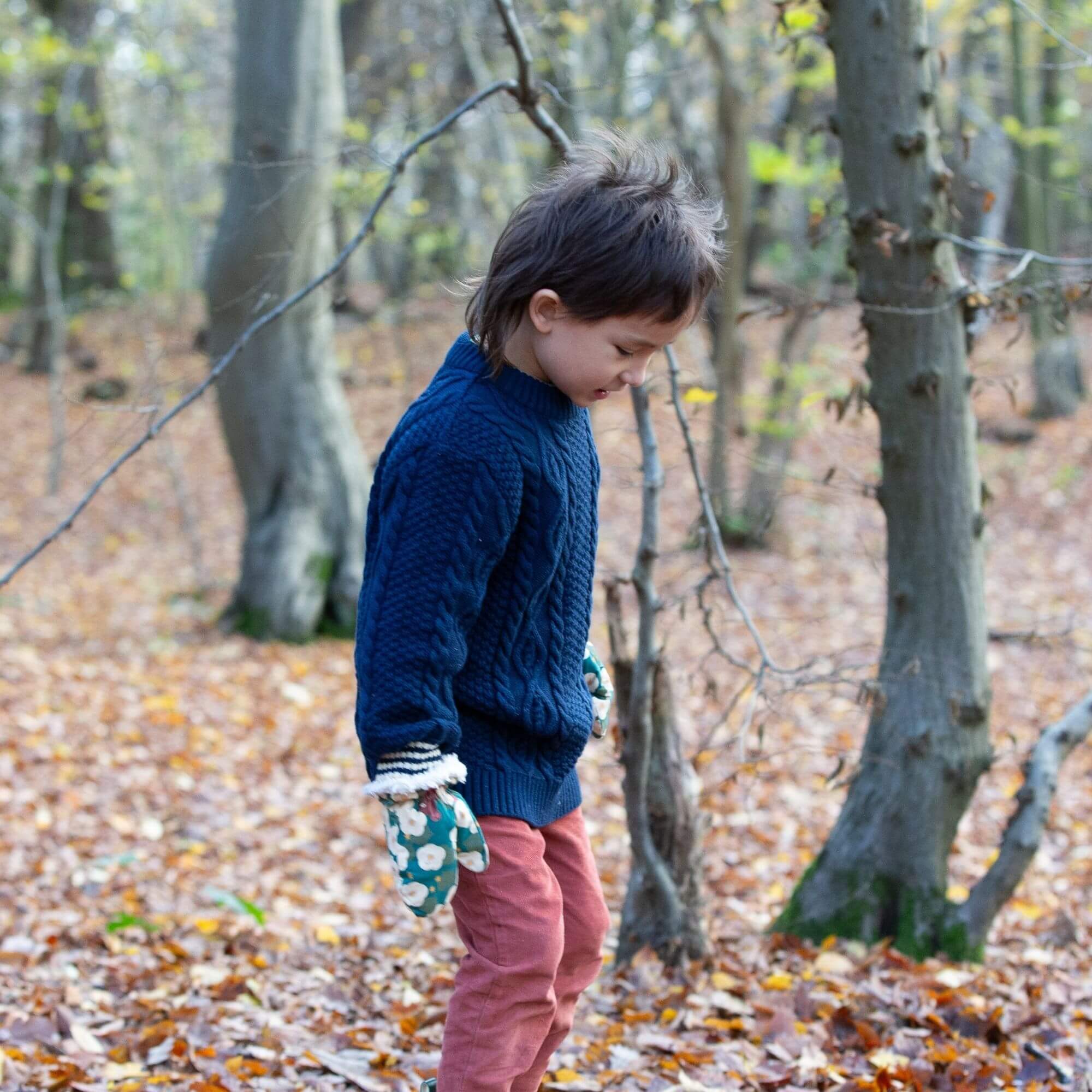 Navy Aran Knitted Jumper