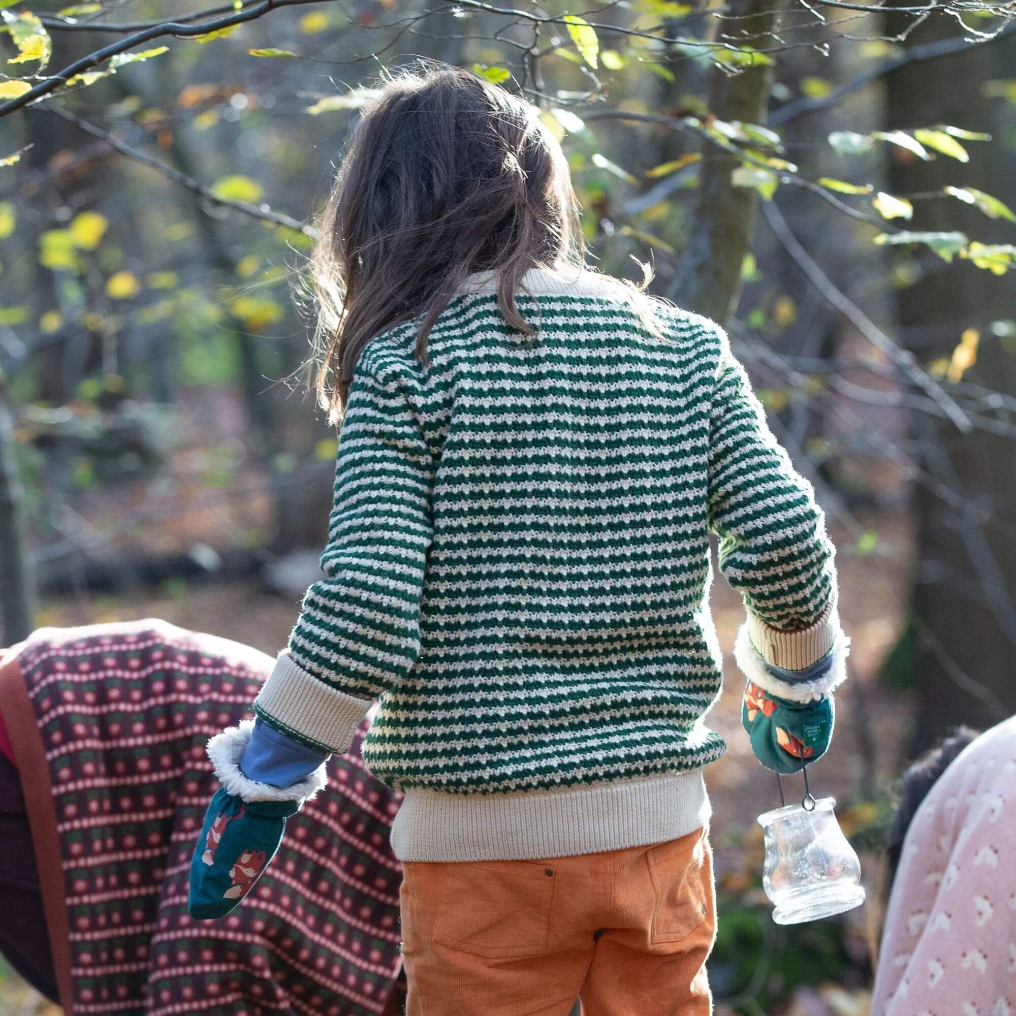Olive Striped Snuggly Knitted Jumper