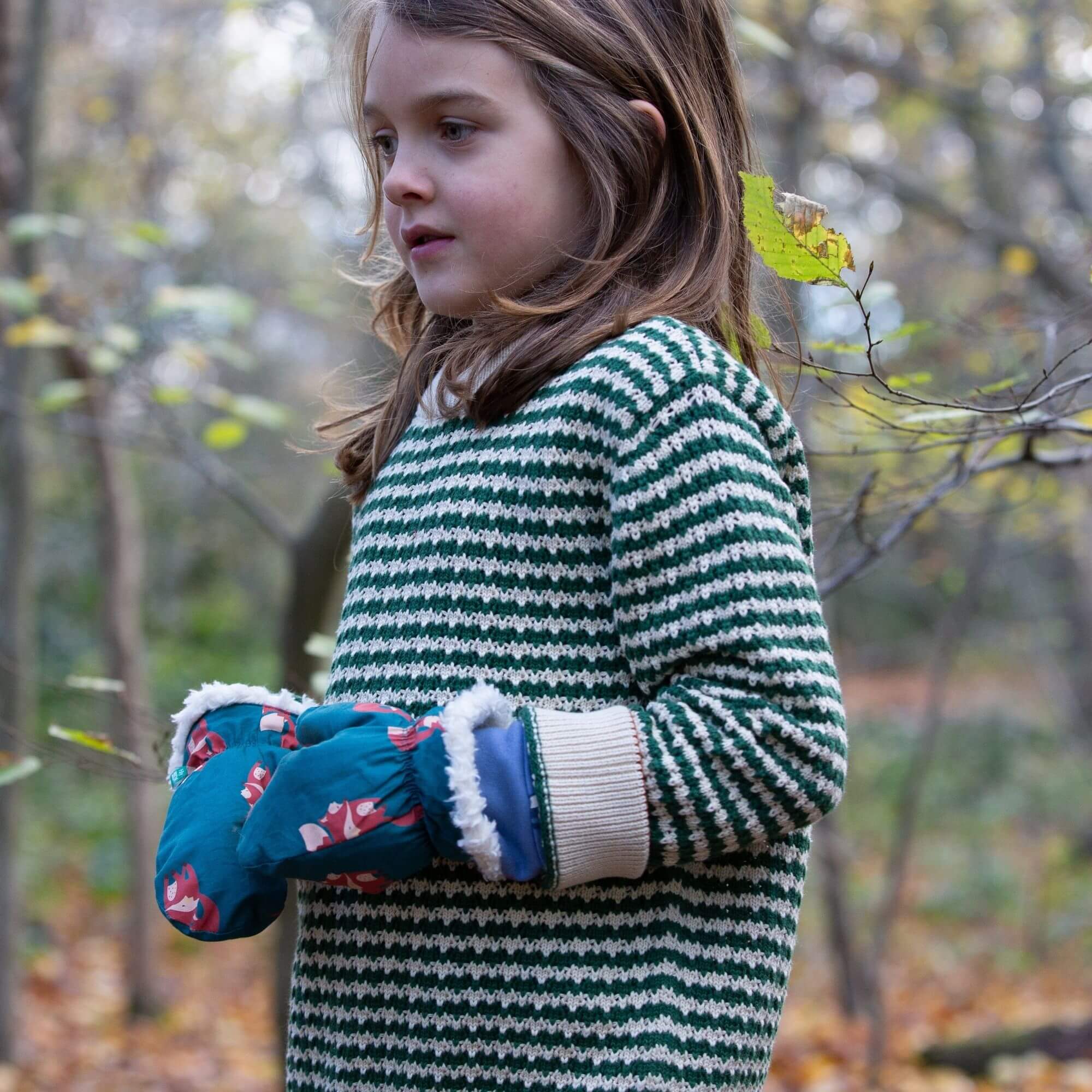 Olive Striped Snuggly Knitted Jumper