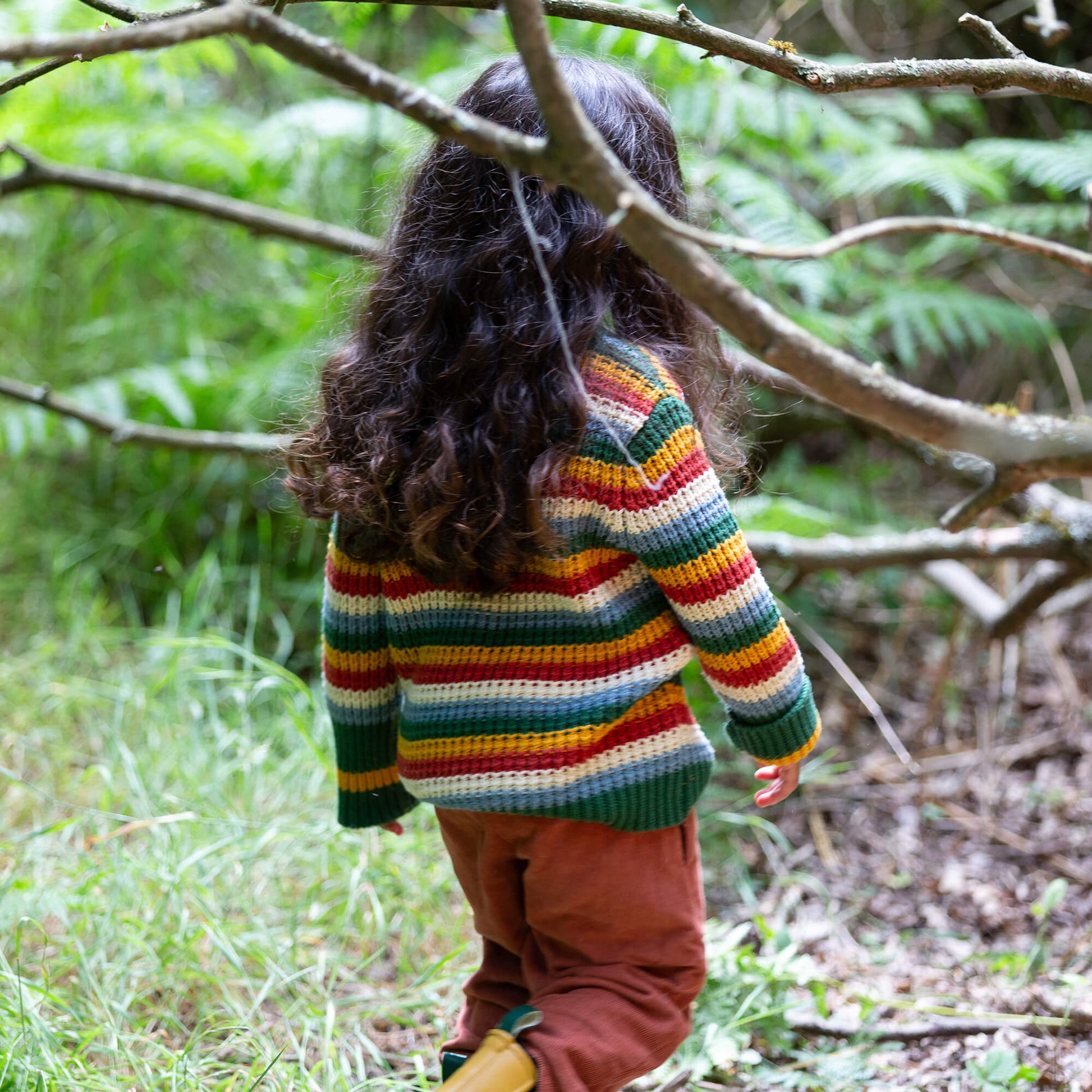 Rainbow Waffle Snuggly Knitted Jumper Multi / 7-8y