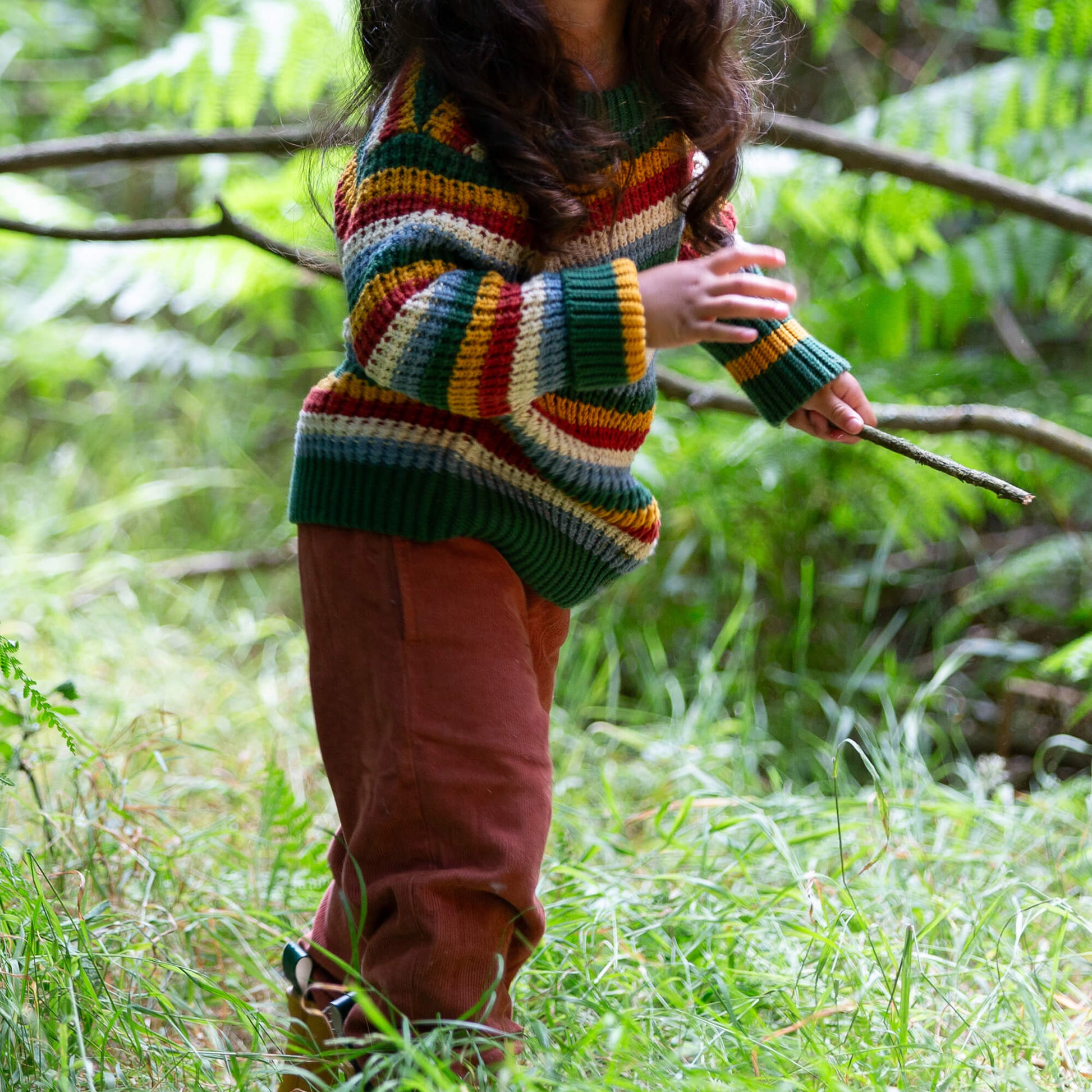 Rainbow Waffle Snuggly Knitted Jumper Multi / 7-8y
