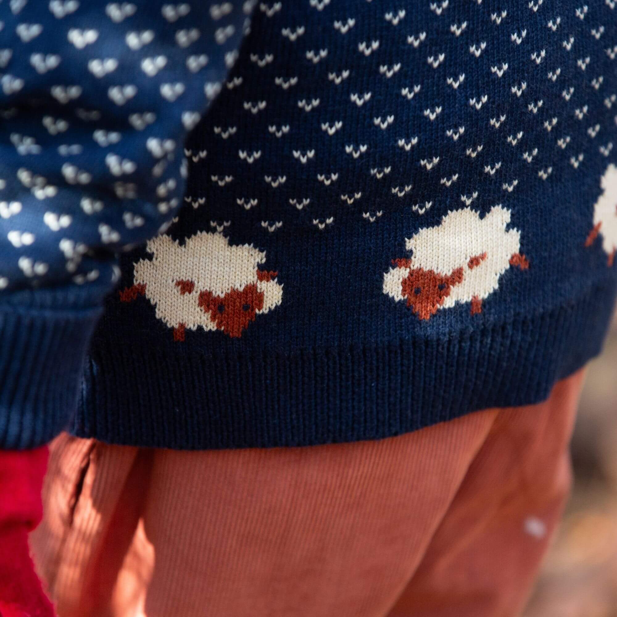 Navy Sheep Snuggly Knitted Jumper
