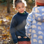 Navy Sheep Snuggly Knitted Jumper