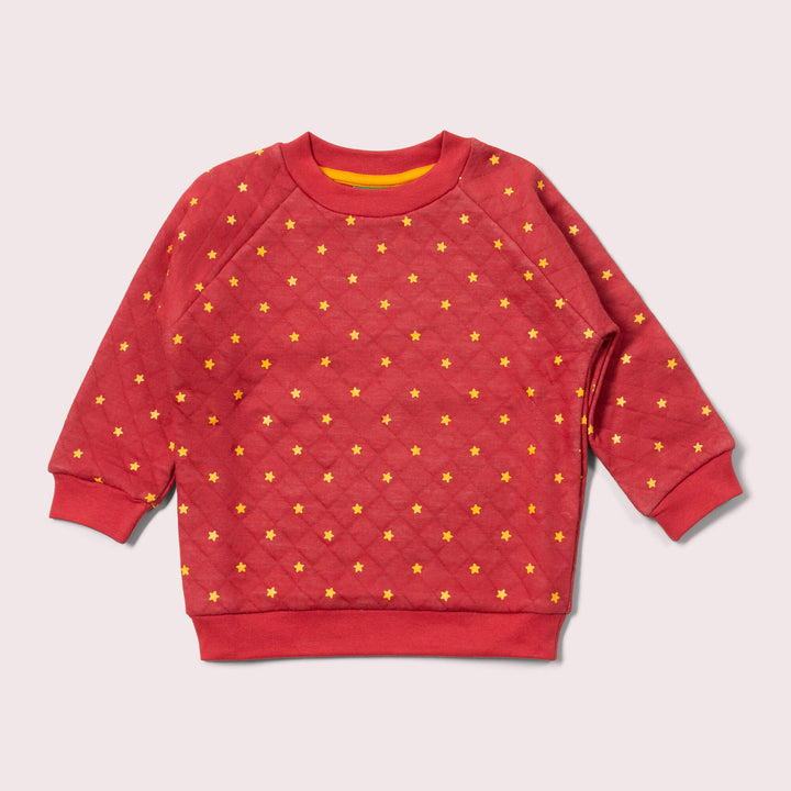 Red Stars Quilted Sweatshirt