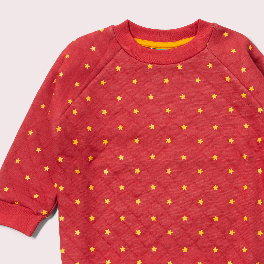 Red Stars Quilted Sweatshirt