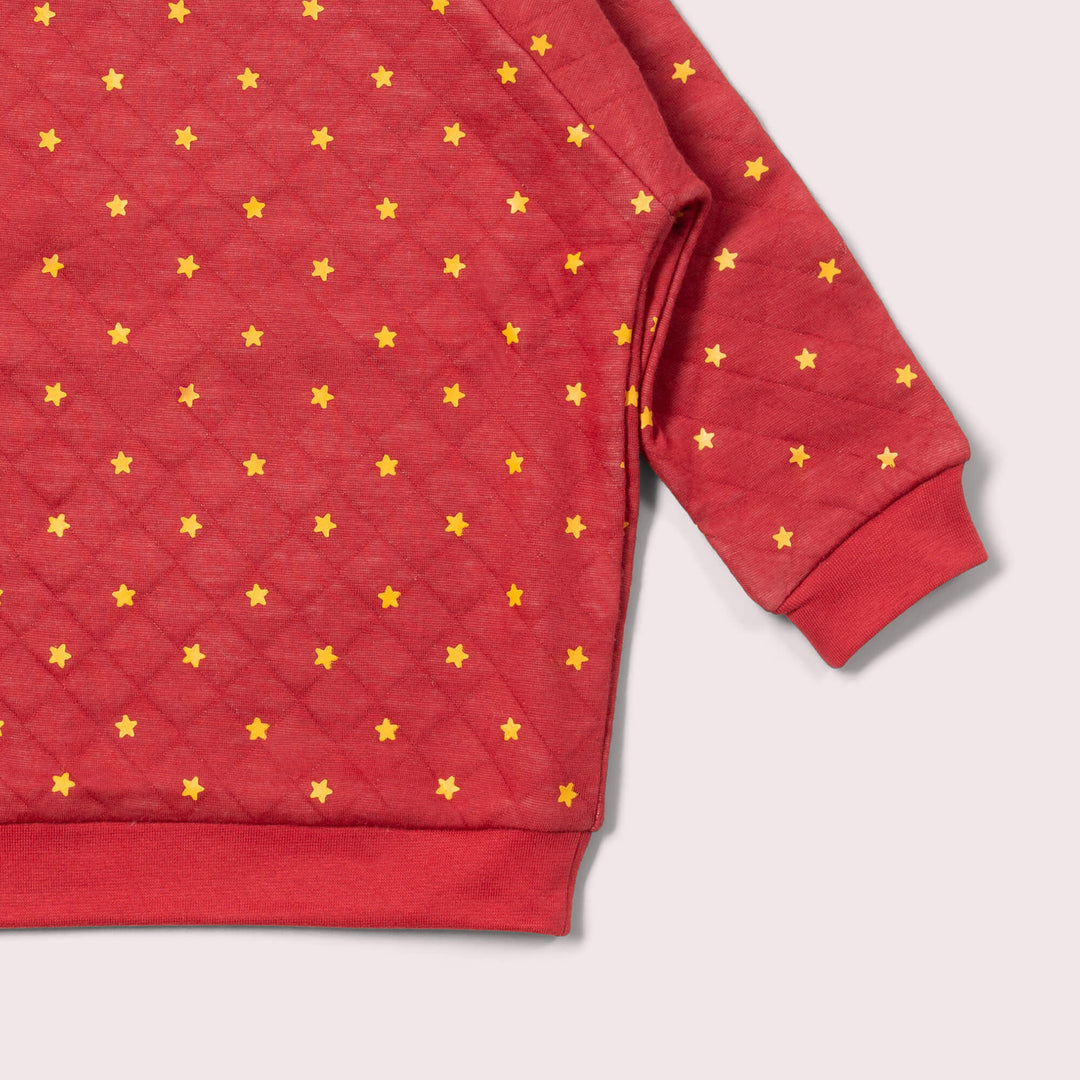 Red Stars Quilted Sweatshirt