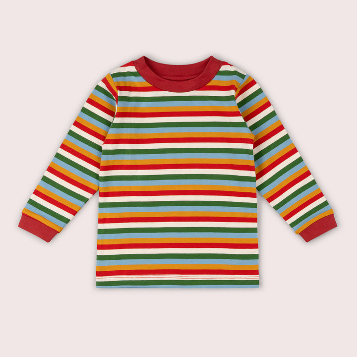 Autumn Rainbow Striped Long Sleeve T-Shirt