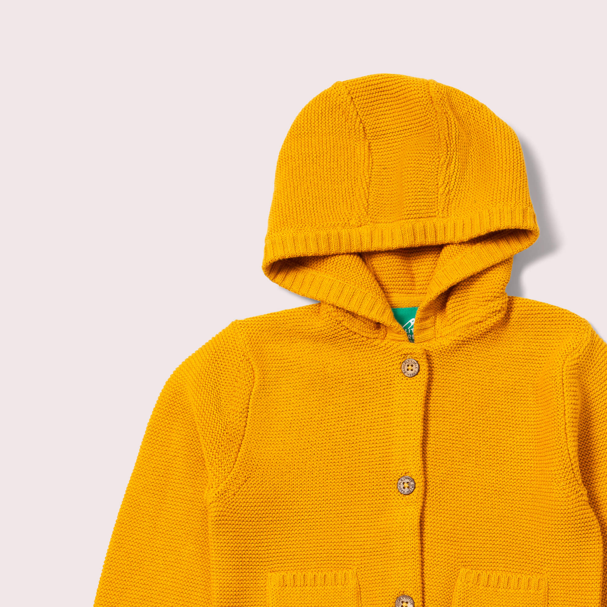 Gold Hooded Snuggly Knitted Cardigan