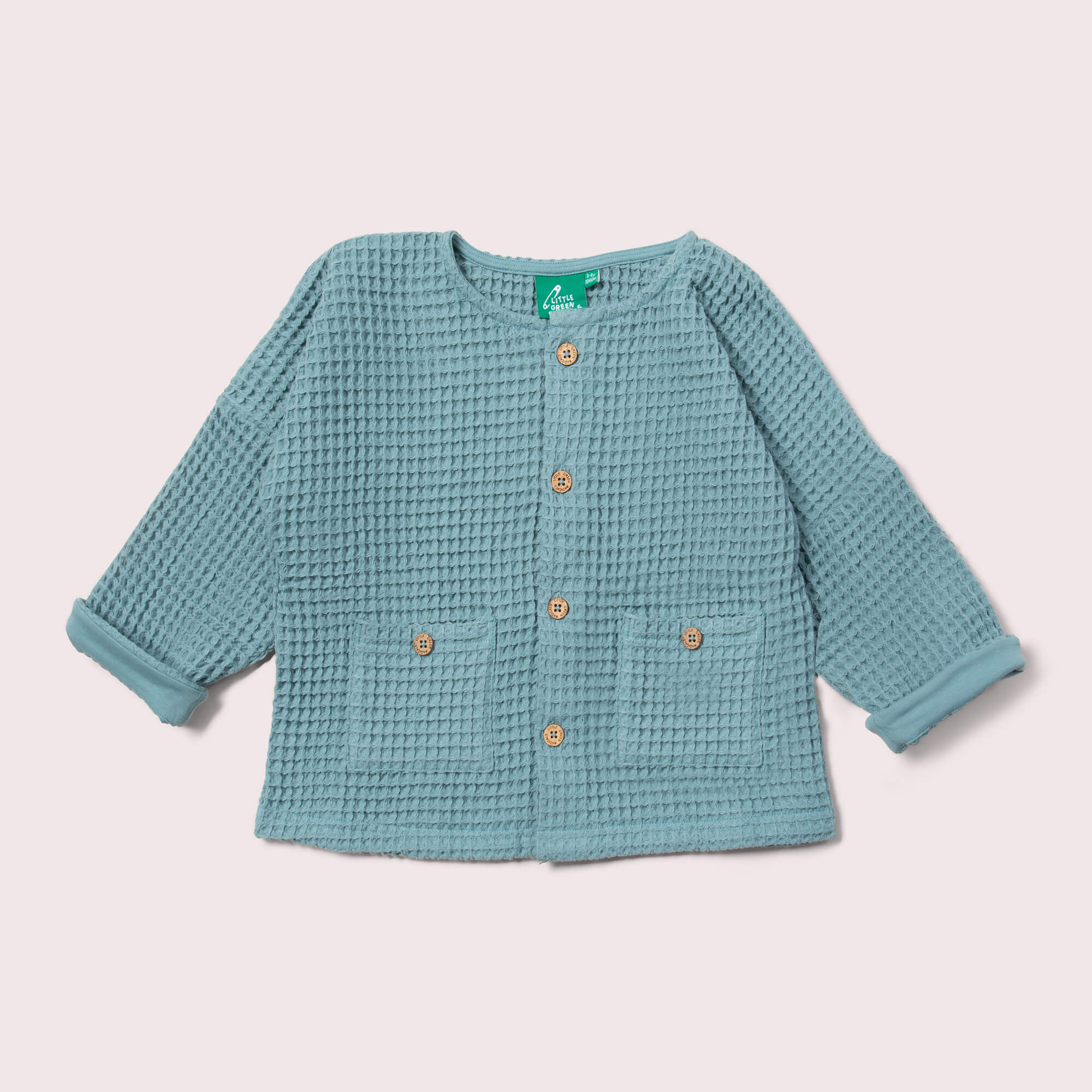 Pale Blue Chunky Waffle Relaxed Jacket