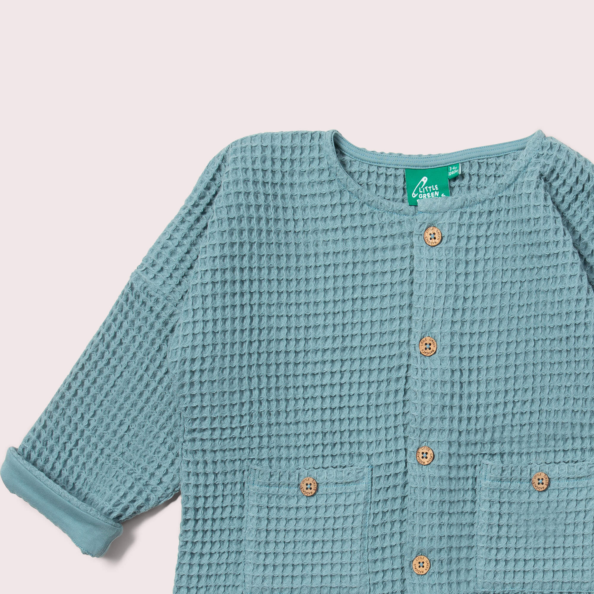 Pale Blue Chunky Waffle Relaxed Jacket