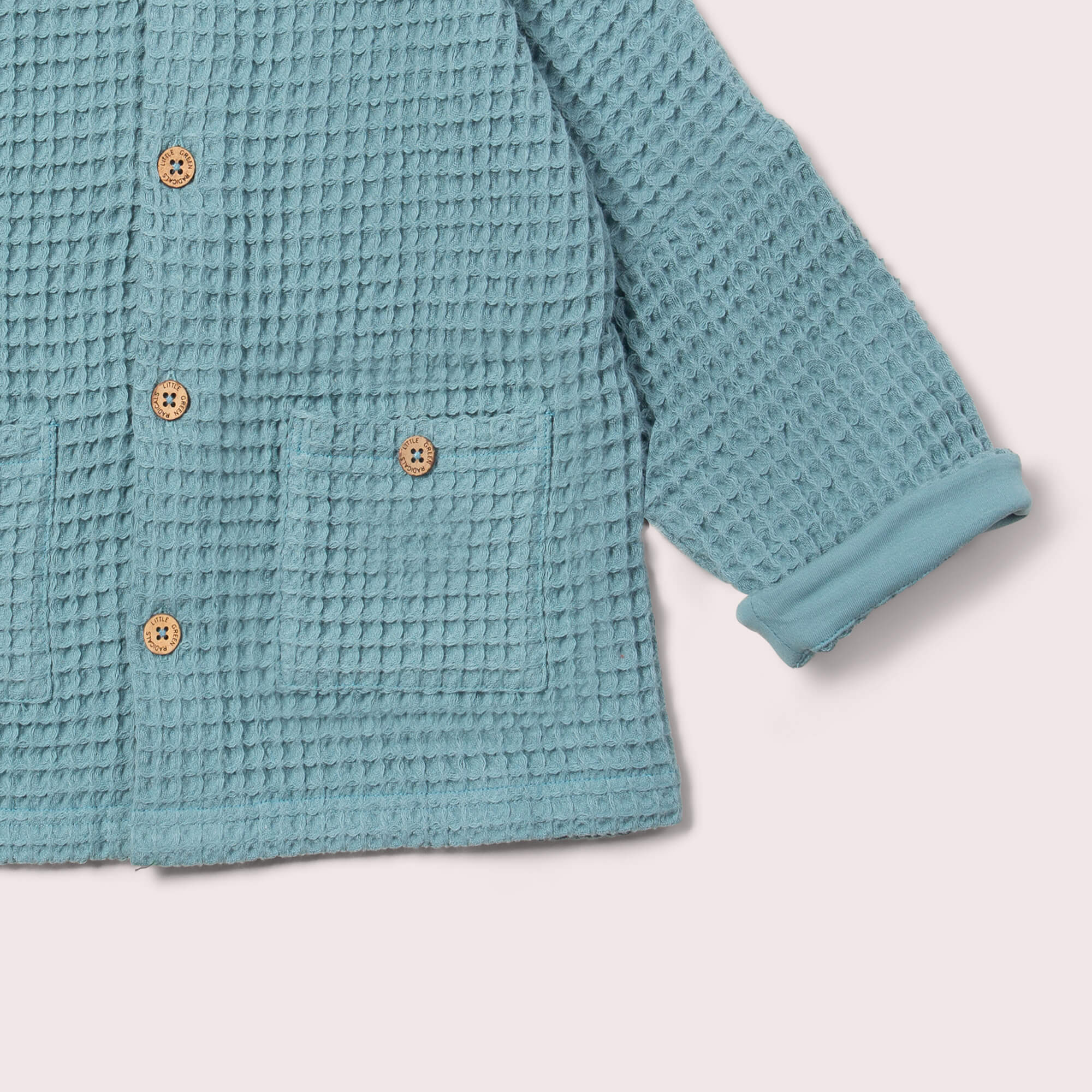 Pale Blue Chunky Waffle Relaxed Jacket