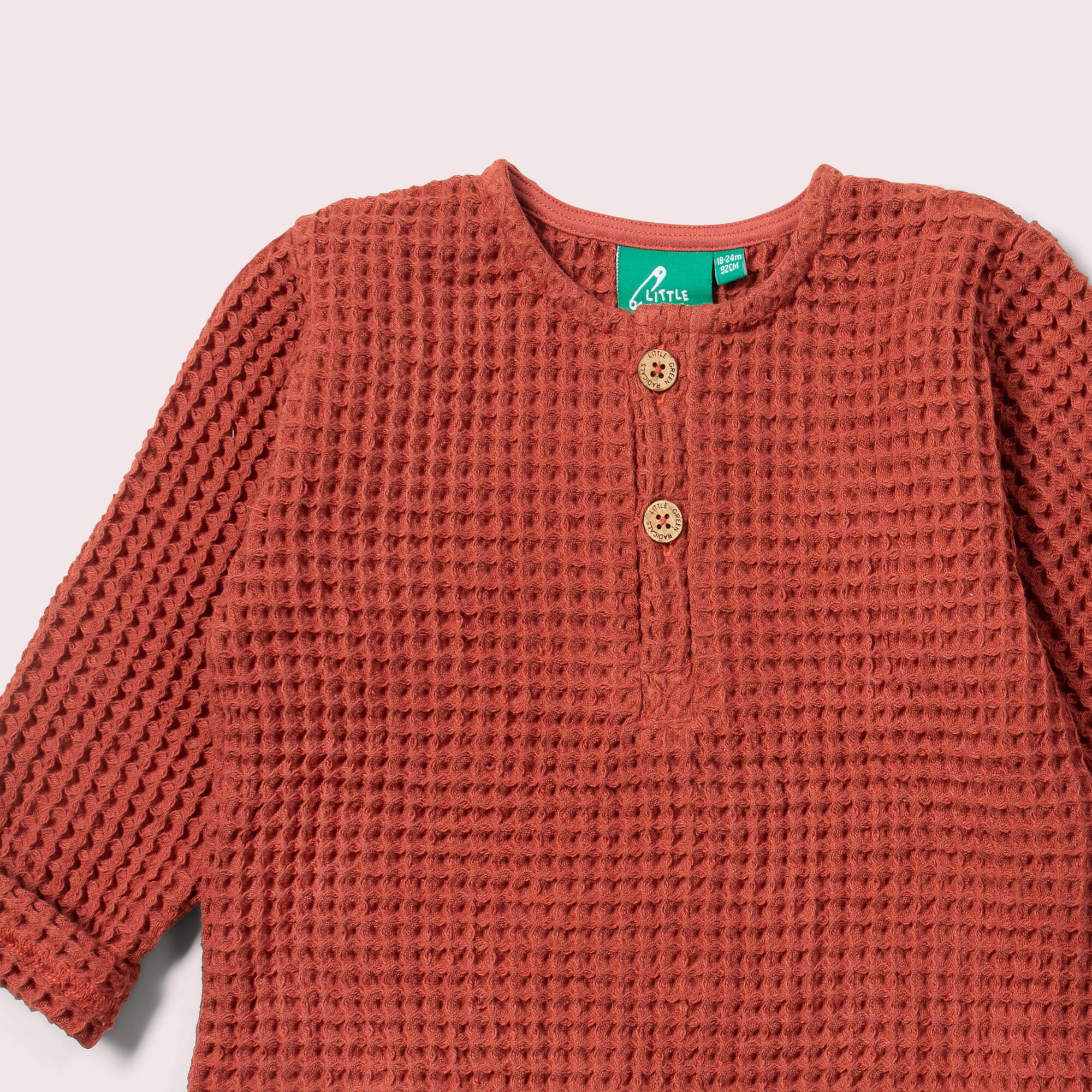 Ginger Chunky Waffle Long Sleeve Top