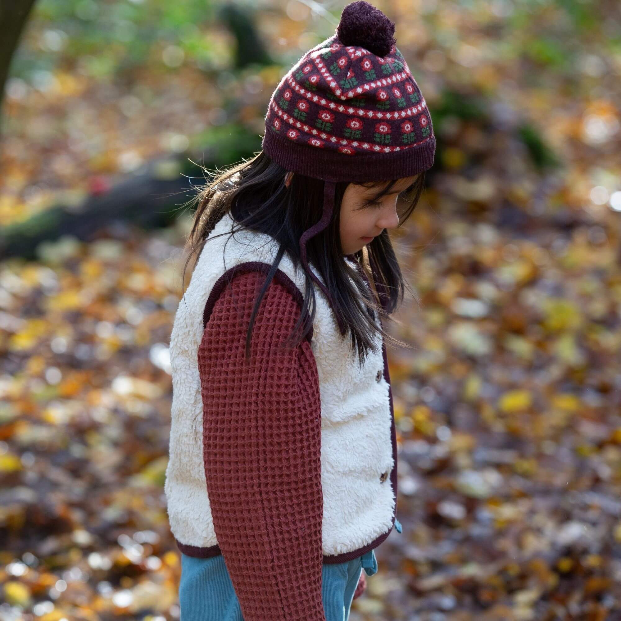 Ginger Chunky Waffle Long Sleeve Top