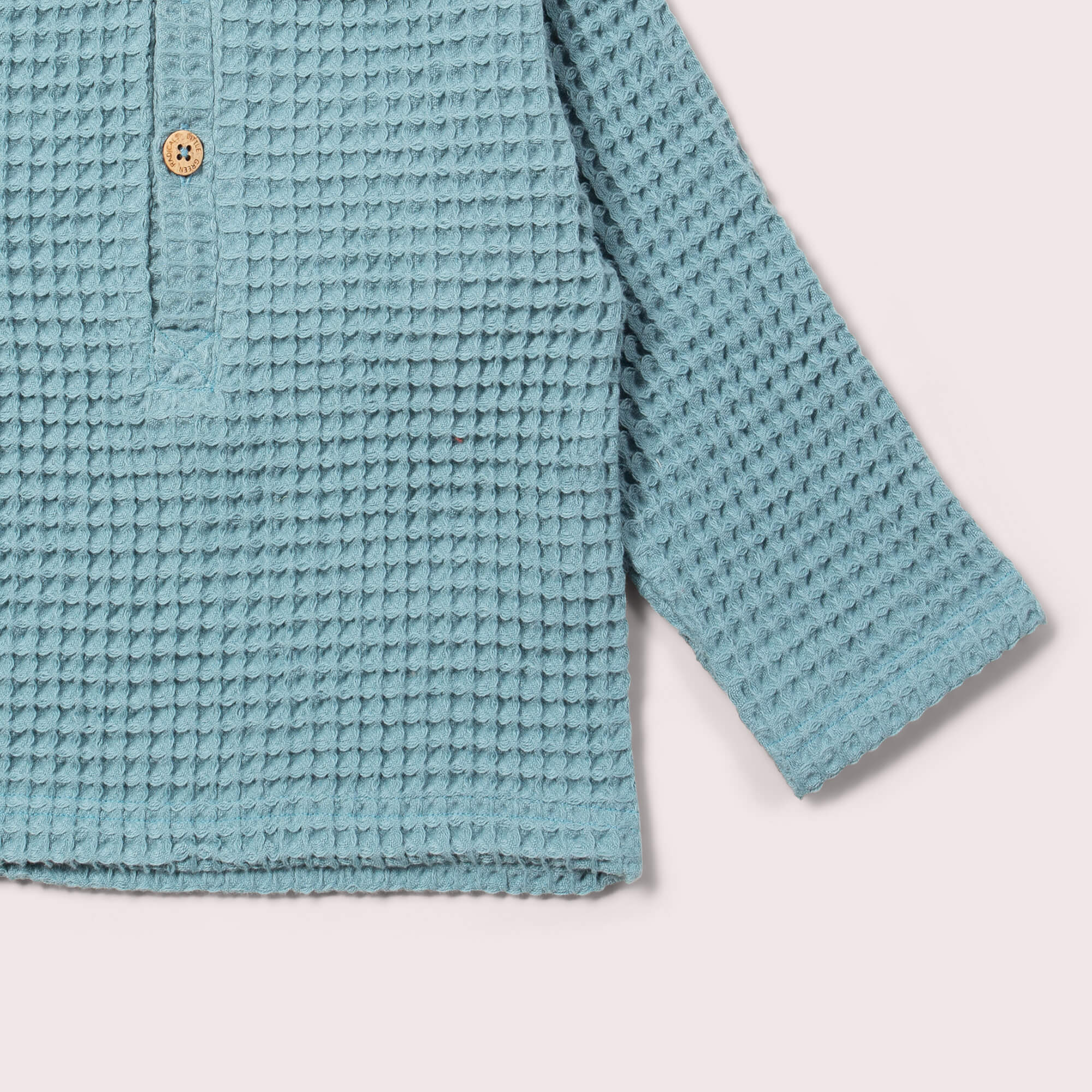 Pale Blue Chunky Waffle Long Sleeve Top