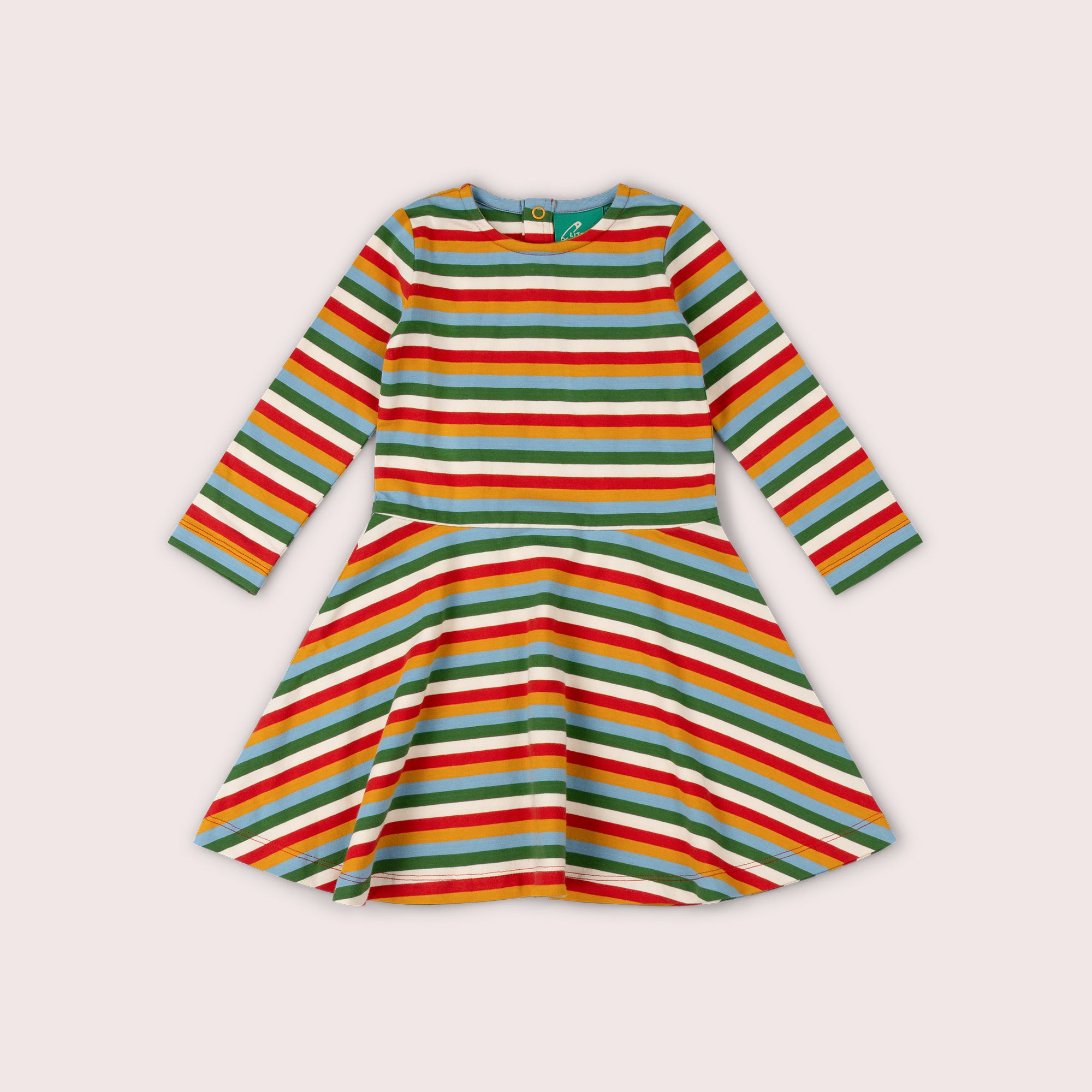 Rainbow Striped Long Sleeve Spinny Dress