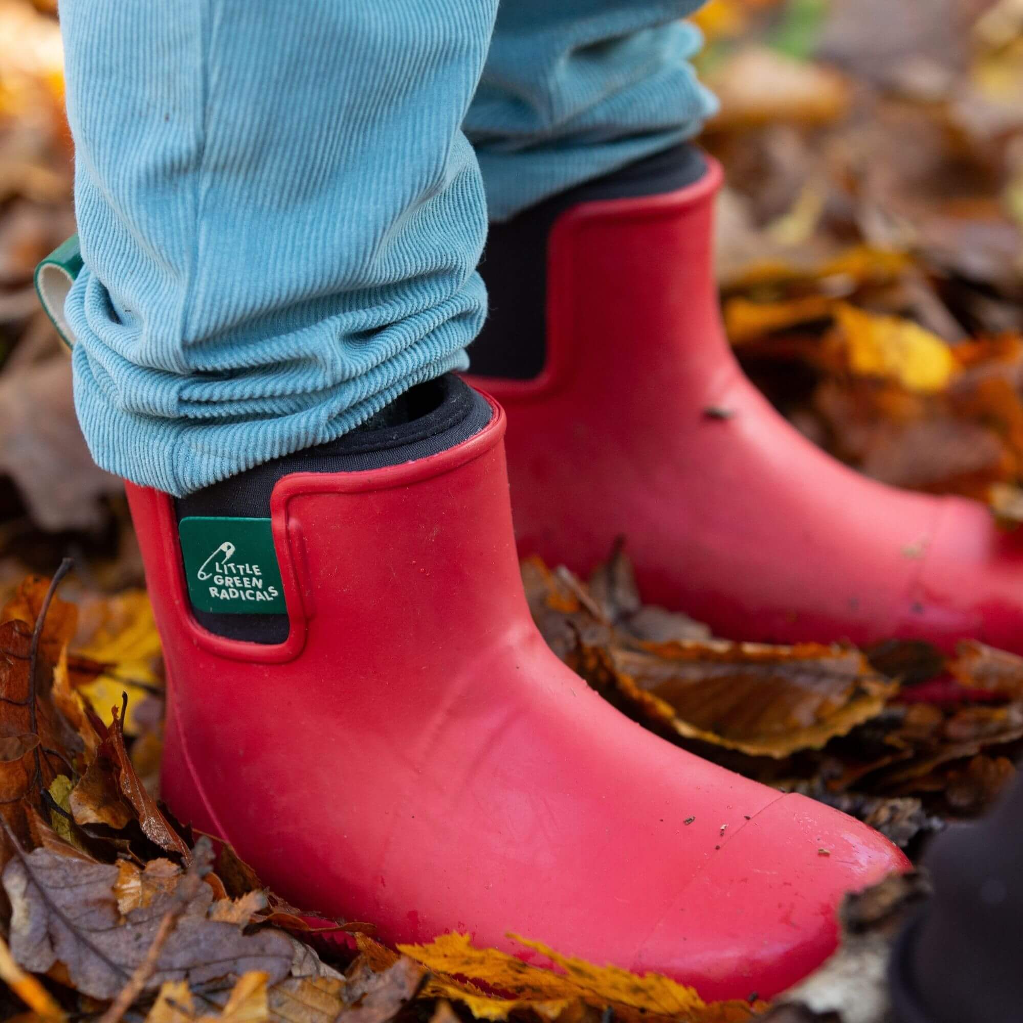 Red Lined Natural Rubber Ankle Rain Boots