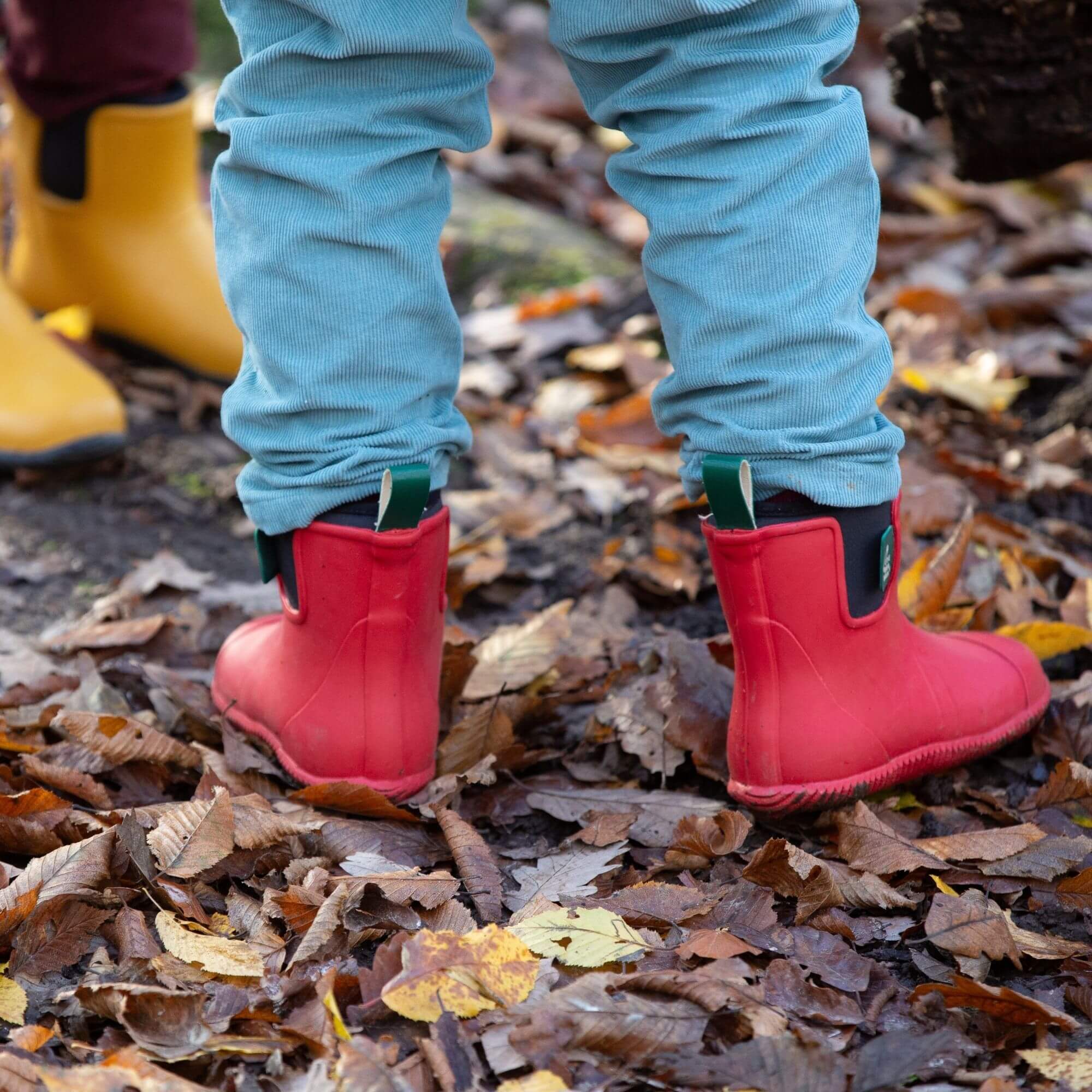 Red Lined Natural Rubber Ankle Rain Boots