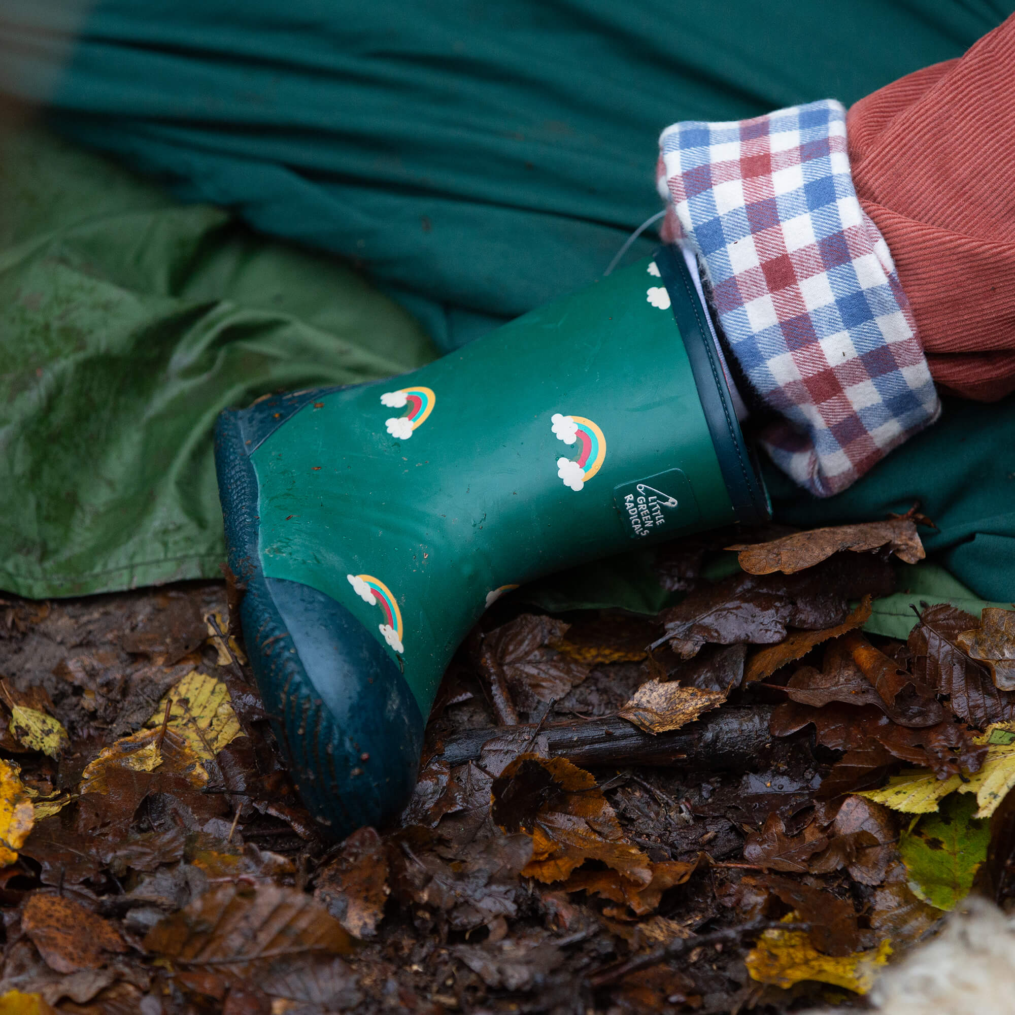 Over The Rainbow Lined Natural Rubber Rain Boots