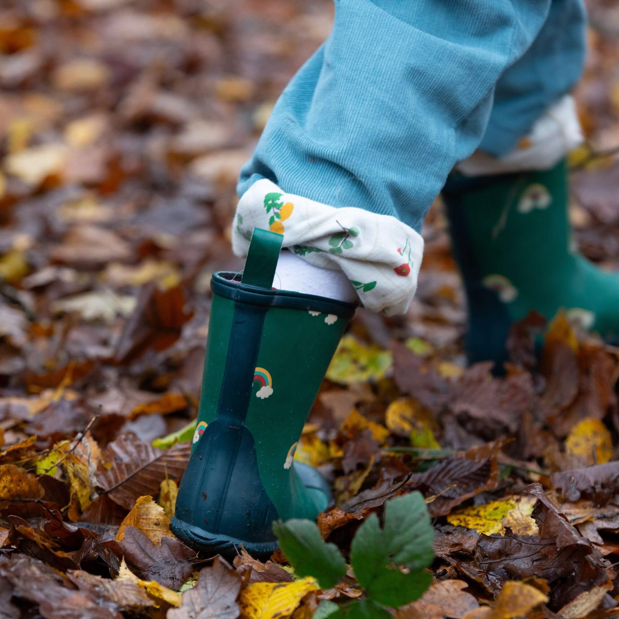 Over The Rainbow Lined Natural Rubber Rain Boots