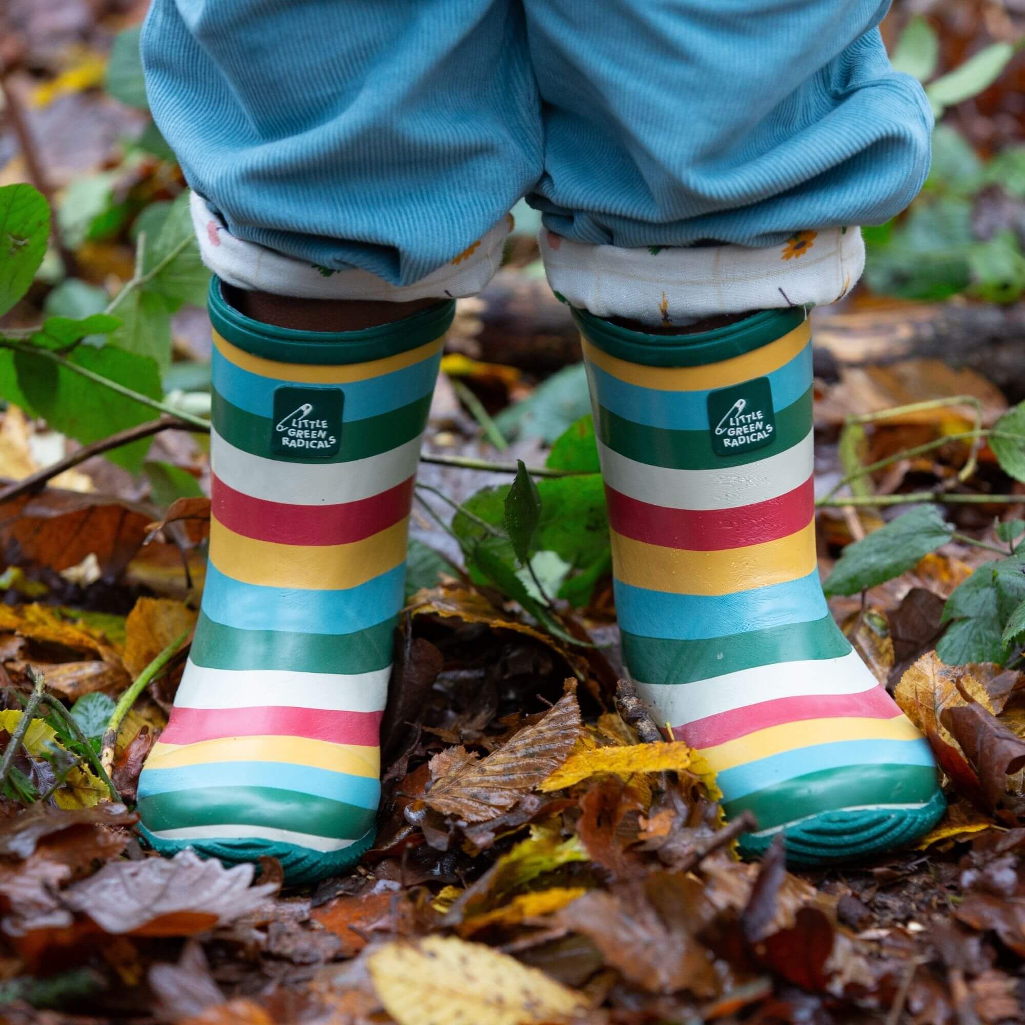 Rainbow Lined Natural Rubber Rain Boots