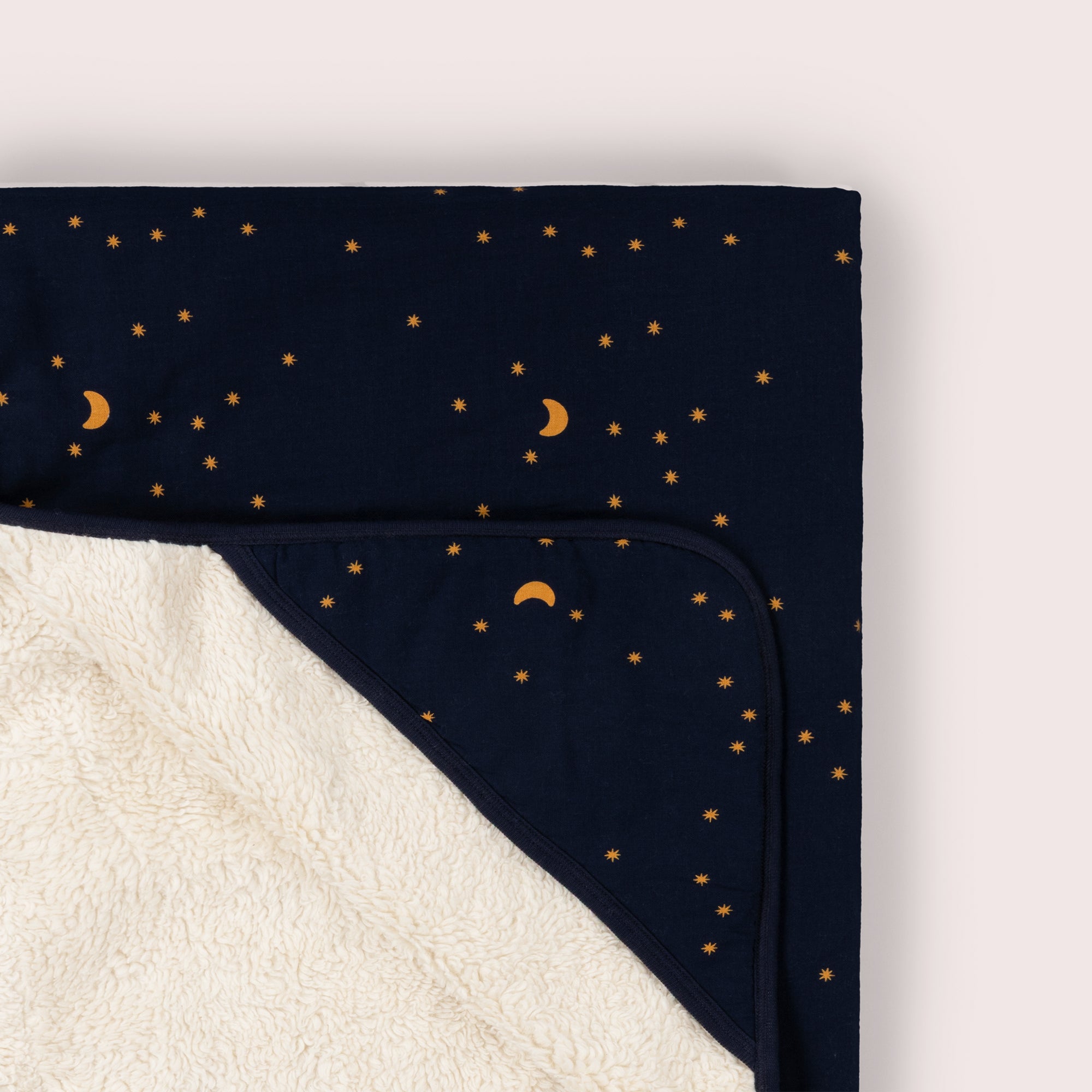 Dark Night Sherpa Hooded Organic Baby Blanket