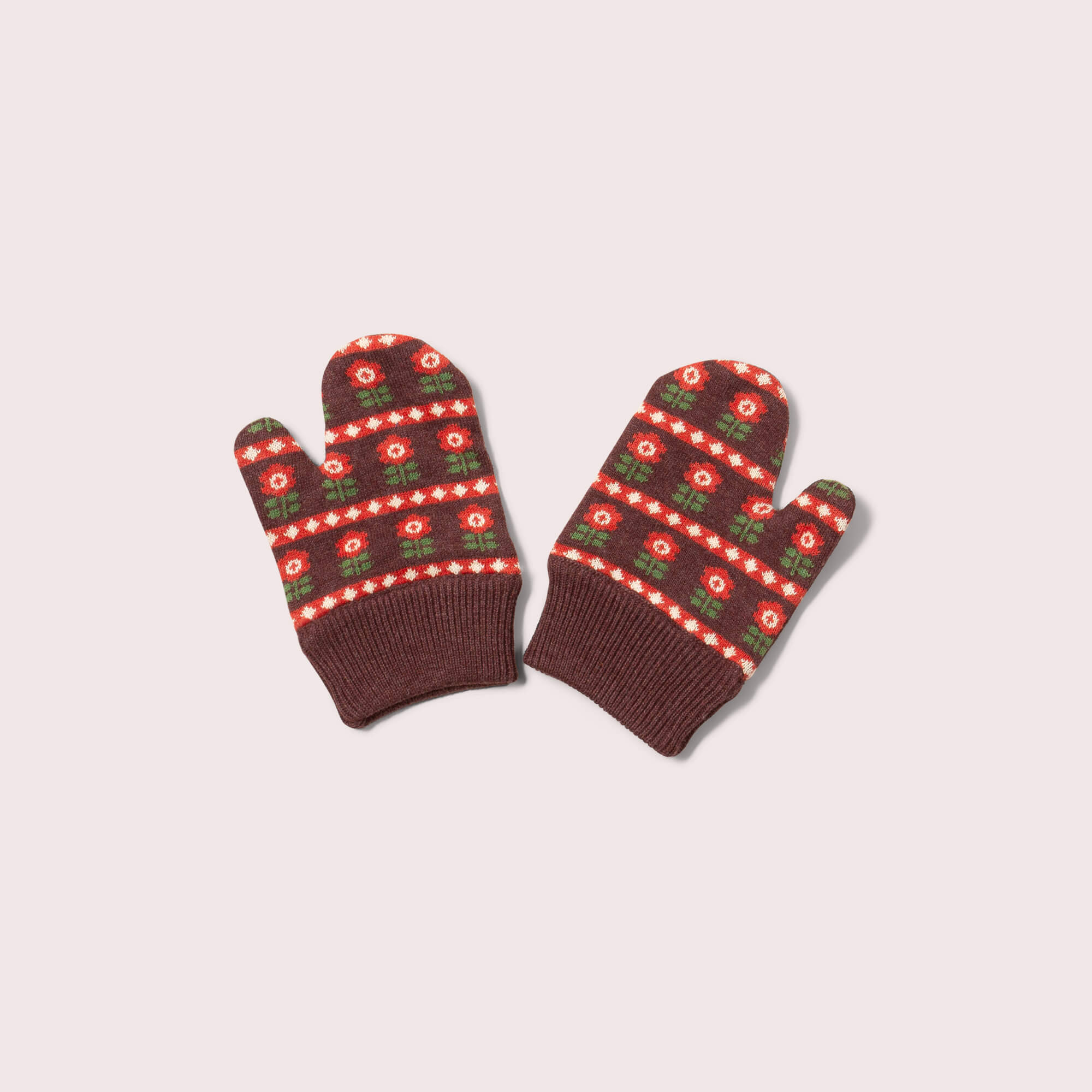 Collecting Flowers Knitted Mittens
