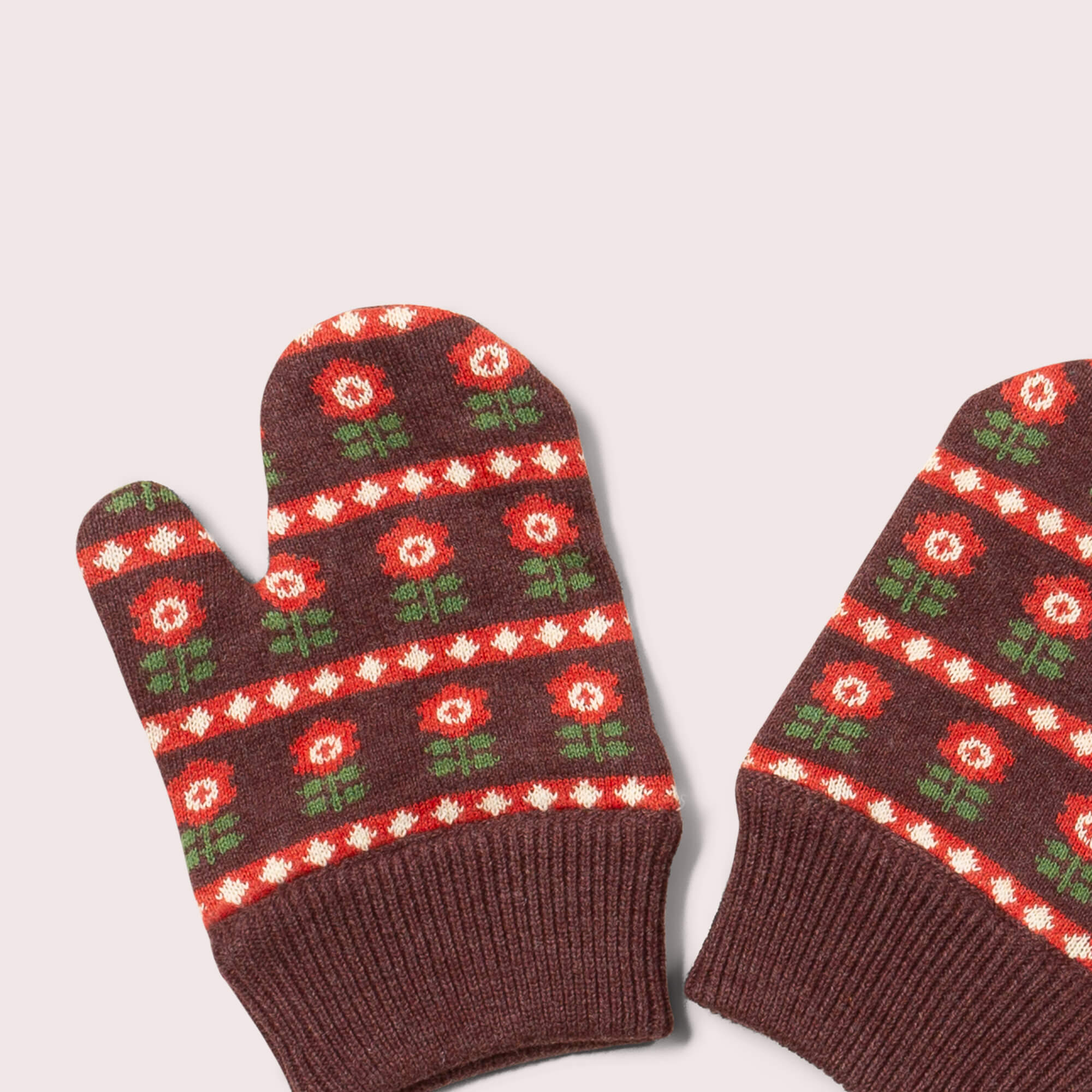 Collecting Flowers Knitted Mittens